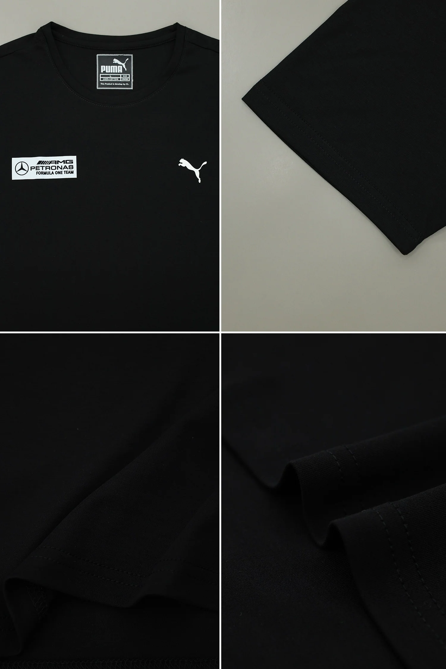 Pma Mercedes-AMG Typography Men's Tee In Black - Image 3