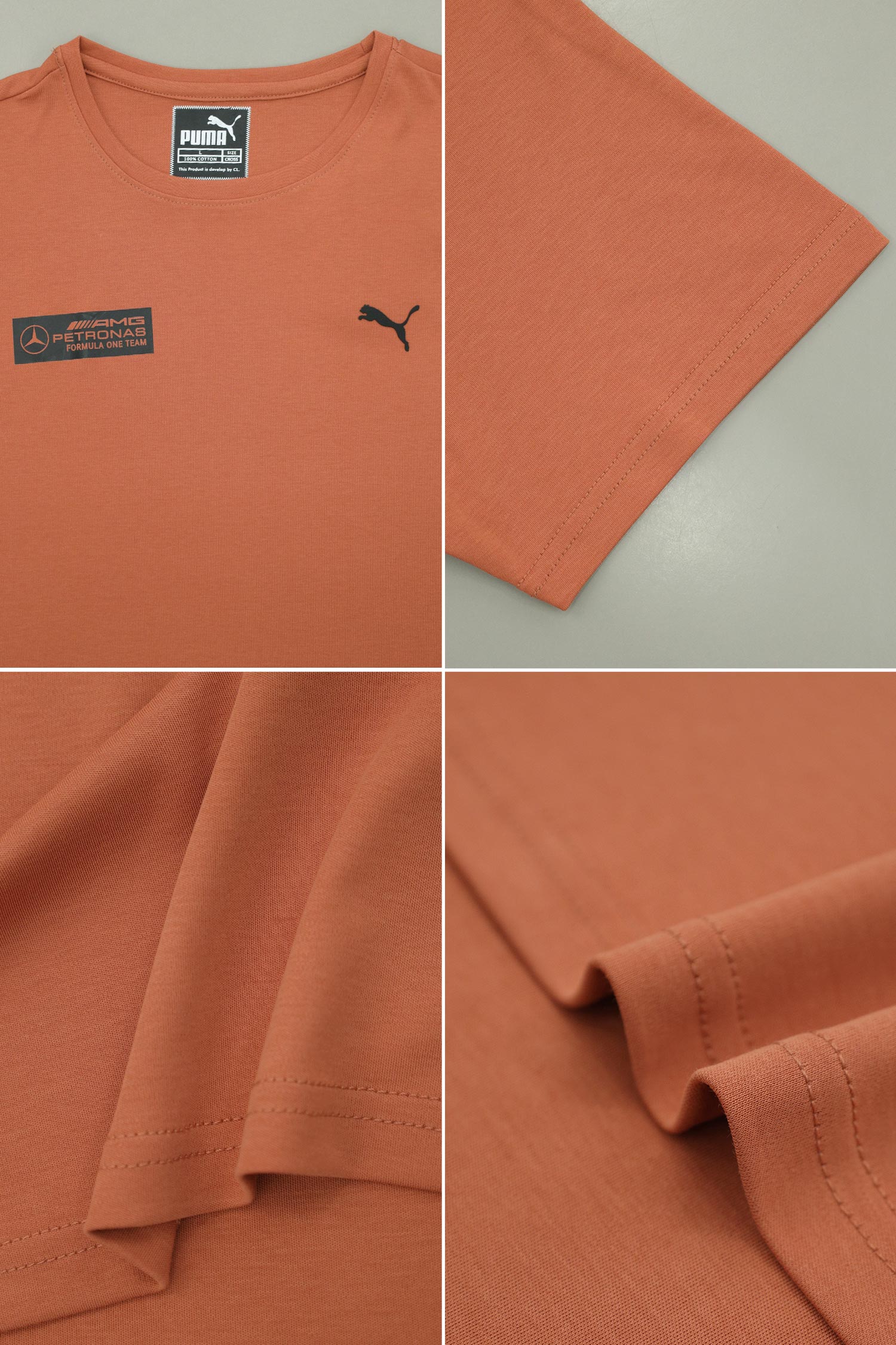 Pma Mercedes-AMG Typography Men's Tee In Rust - Image 2