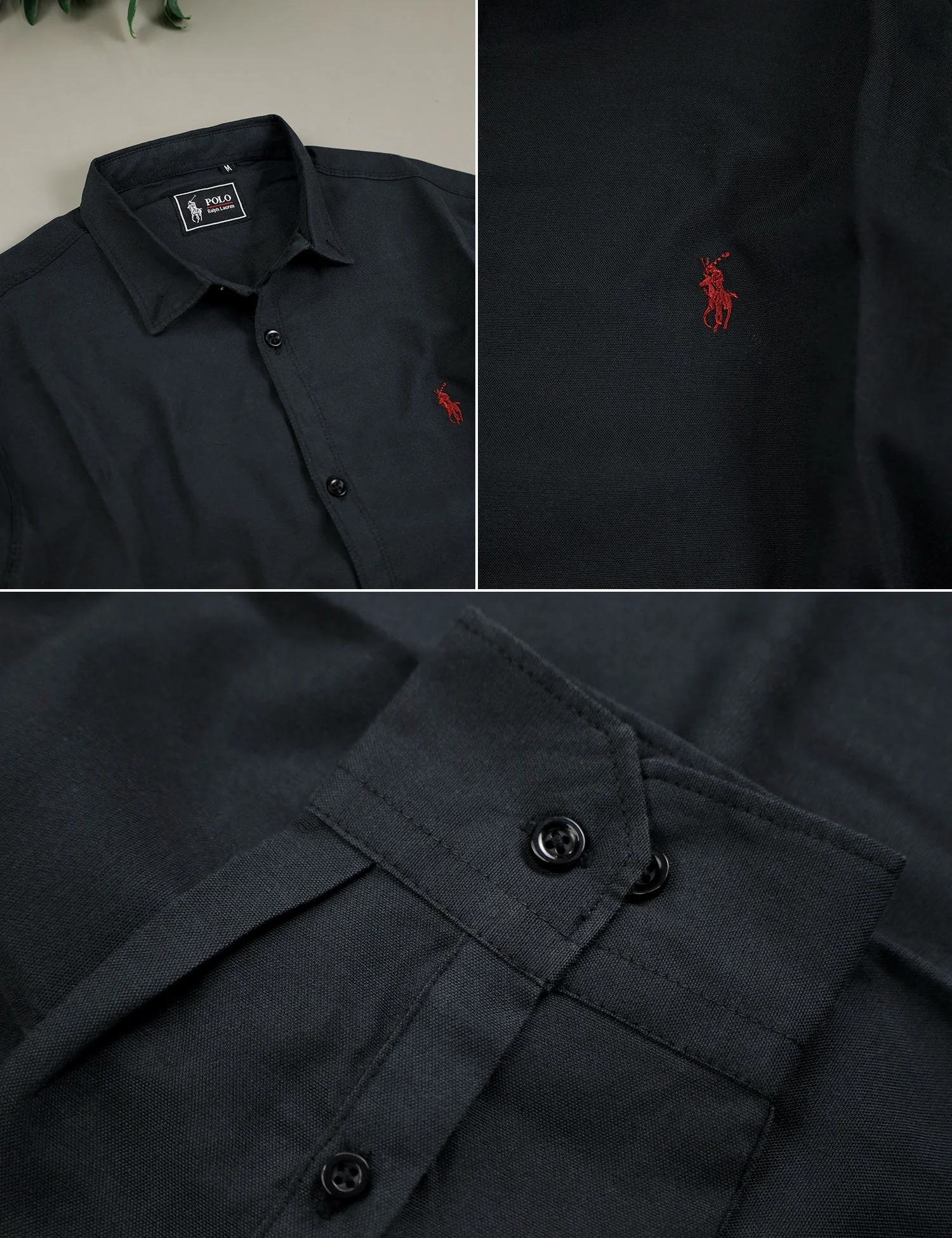 Polo Rph Lren Custom SlimFit Casual Shirt In Black - Image 4