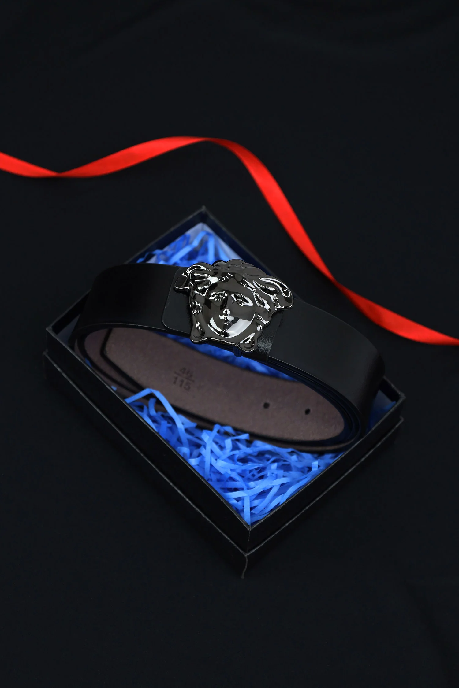 Versce Metal Alloy Automatic Buckle Branded Belt - Image 13