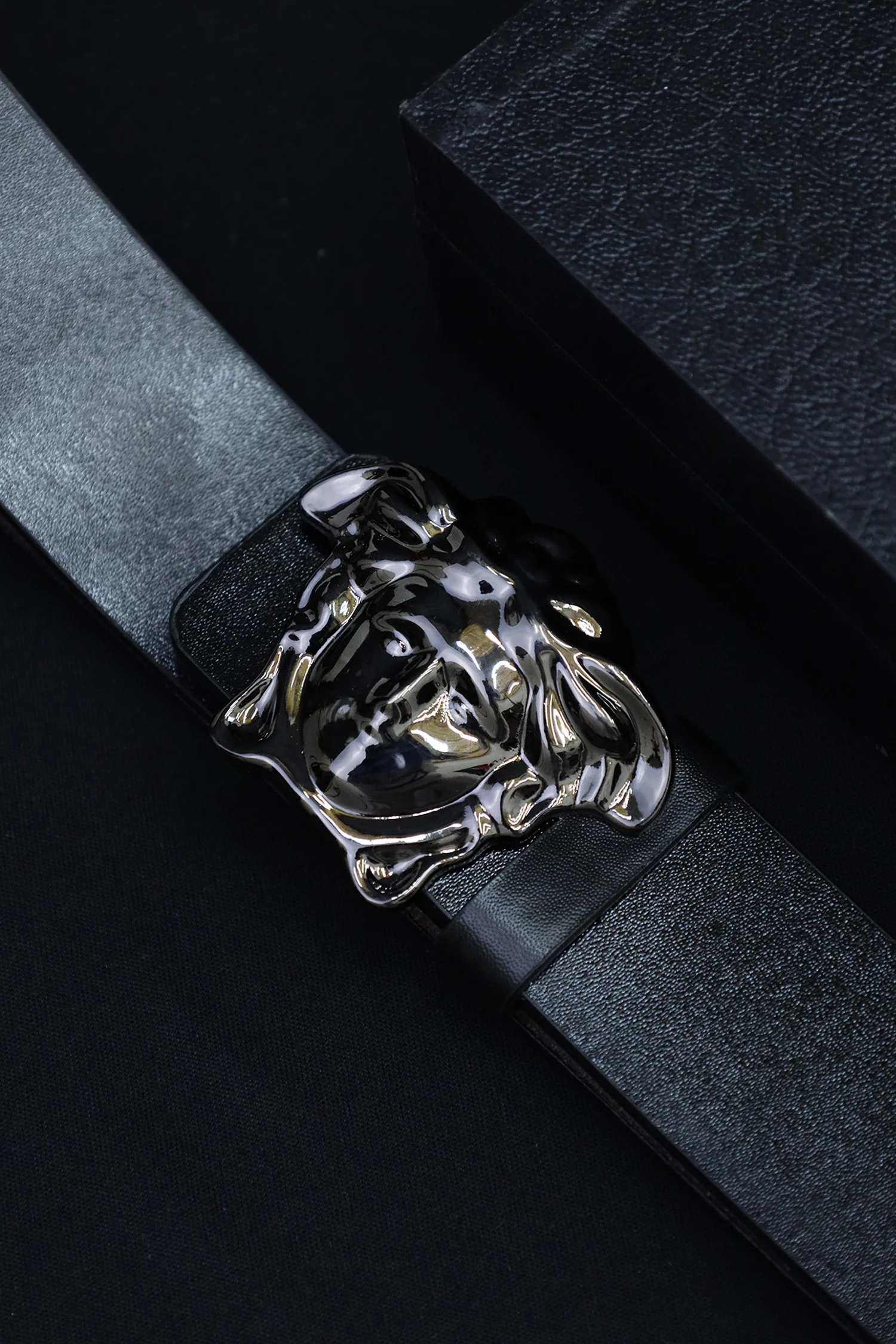 Versce Metal Alloy Automatic Buckle Branded Belt - Image 14