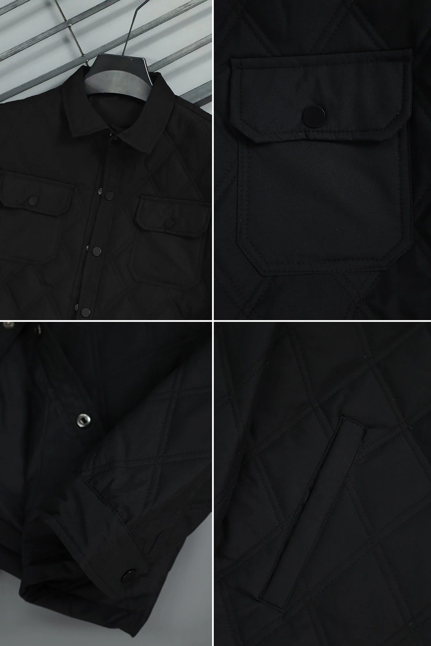 Regular Fit Self Design Imported Light Weight Jacket In Black - Image 4