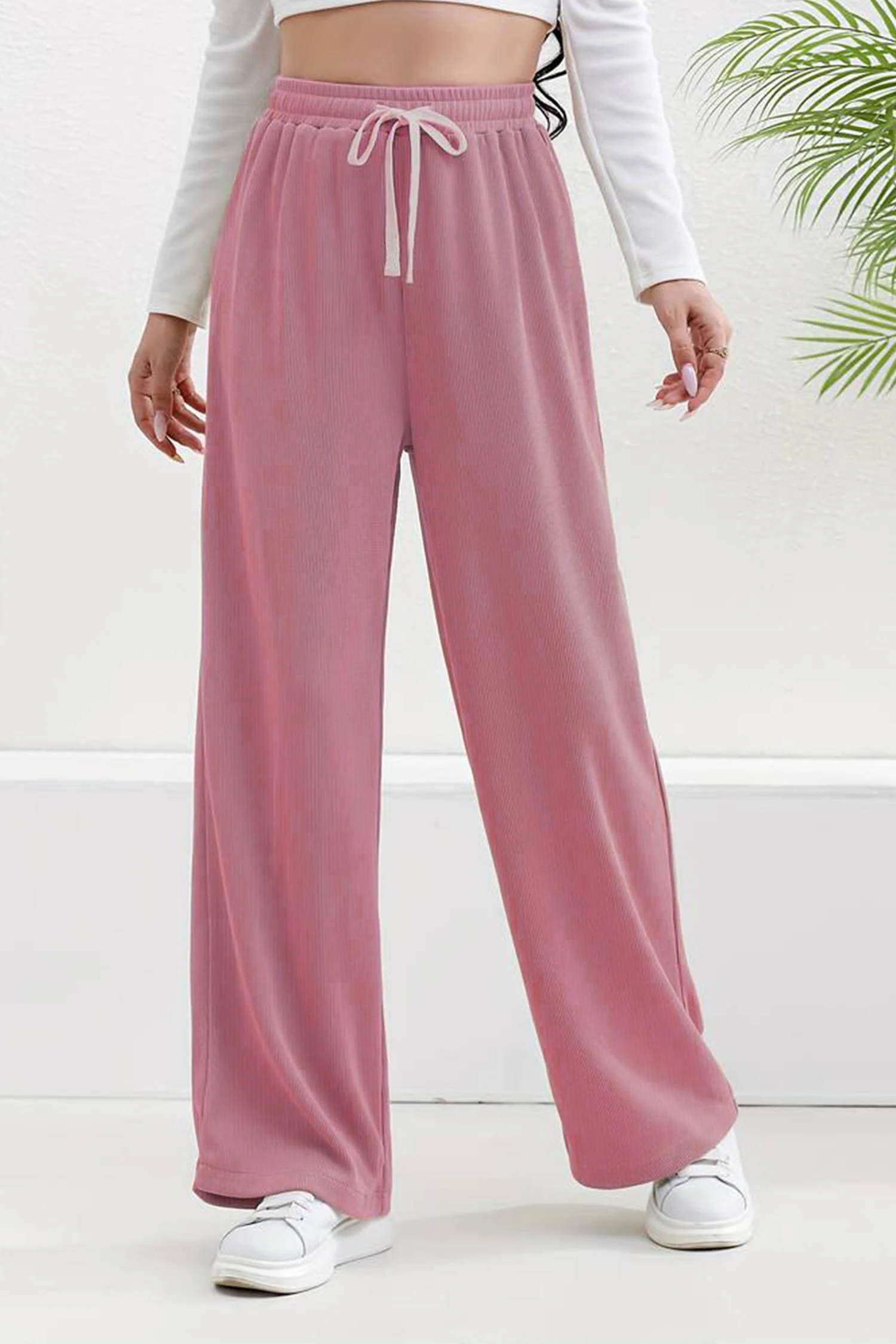 Relaxed Lounge Lining Texture Flapper Trouser - Women - Image 13
