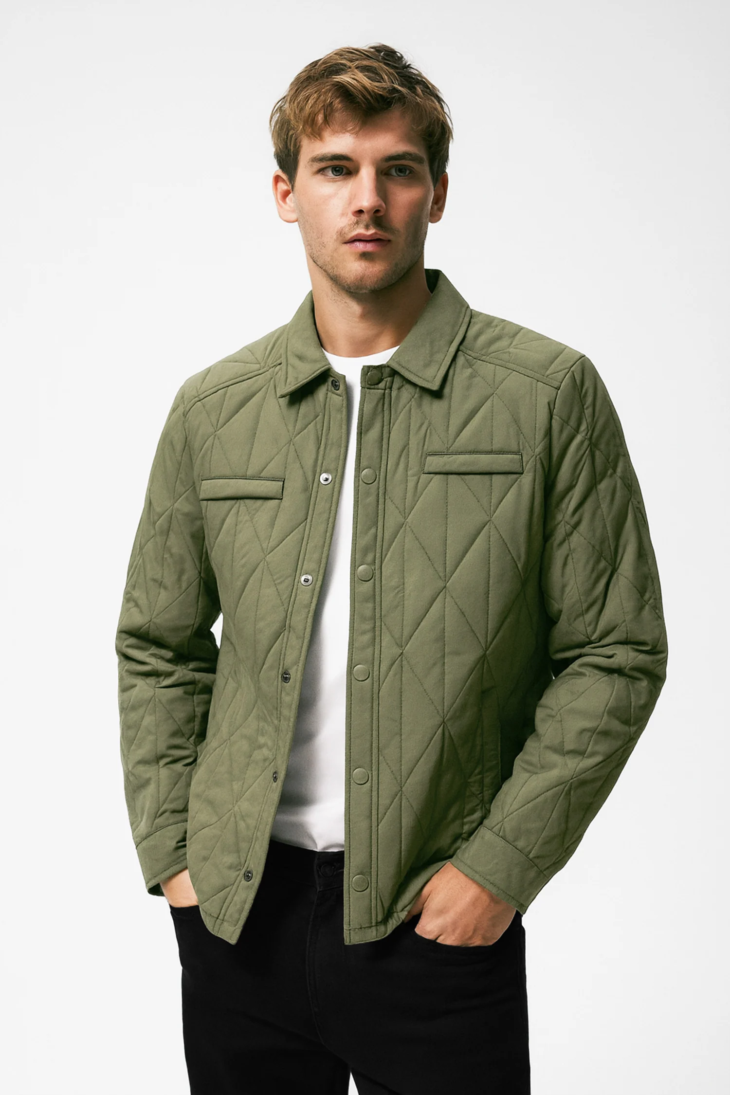 Resistant Diamond Quilted Collar Style Imported Puffer Jacket - Image 11