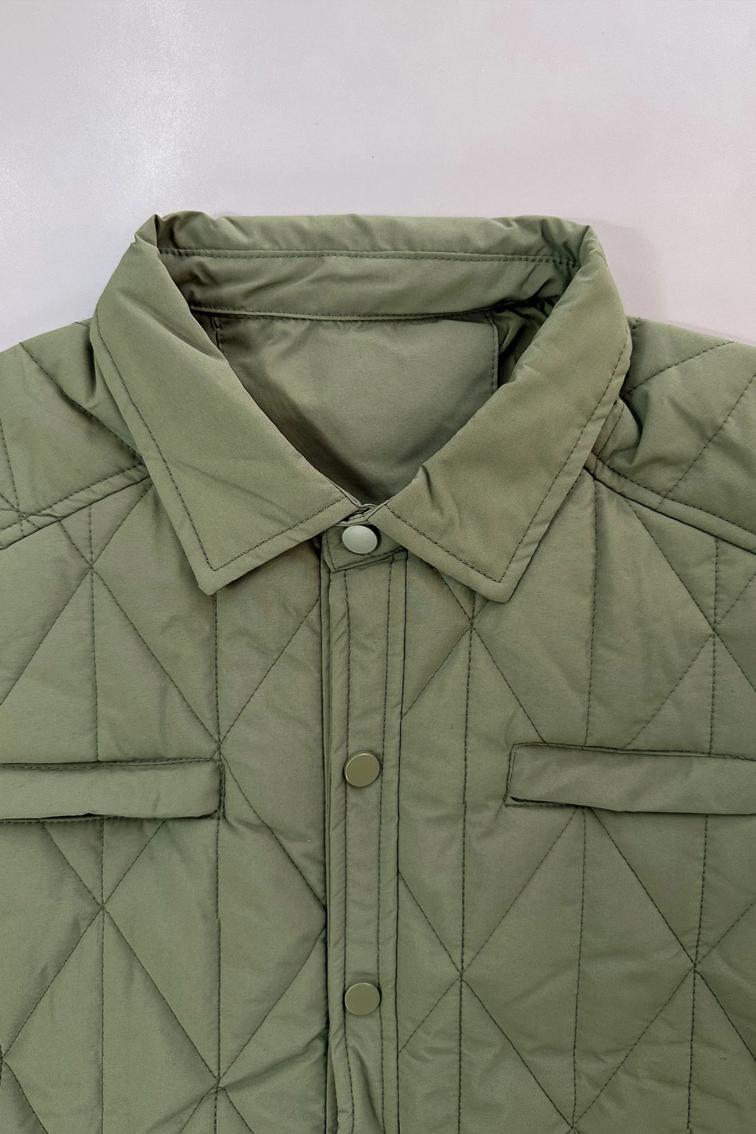 Resistant Diamond Quilted Collar Style Imported Puffer Jacket - Image 13