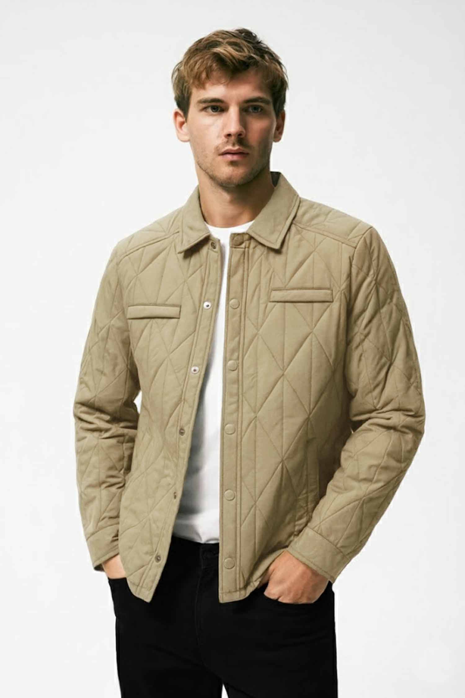 Resistant Diamond Quilted Collar Style Imported Puffer Jacket - Image 6