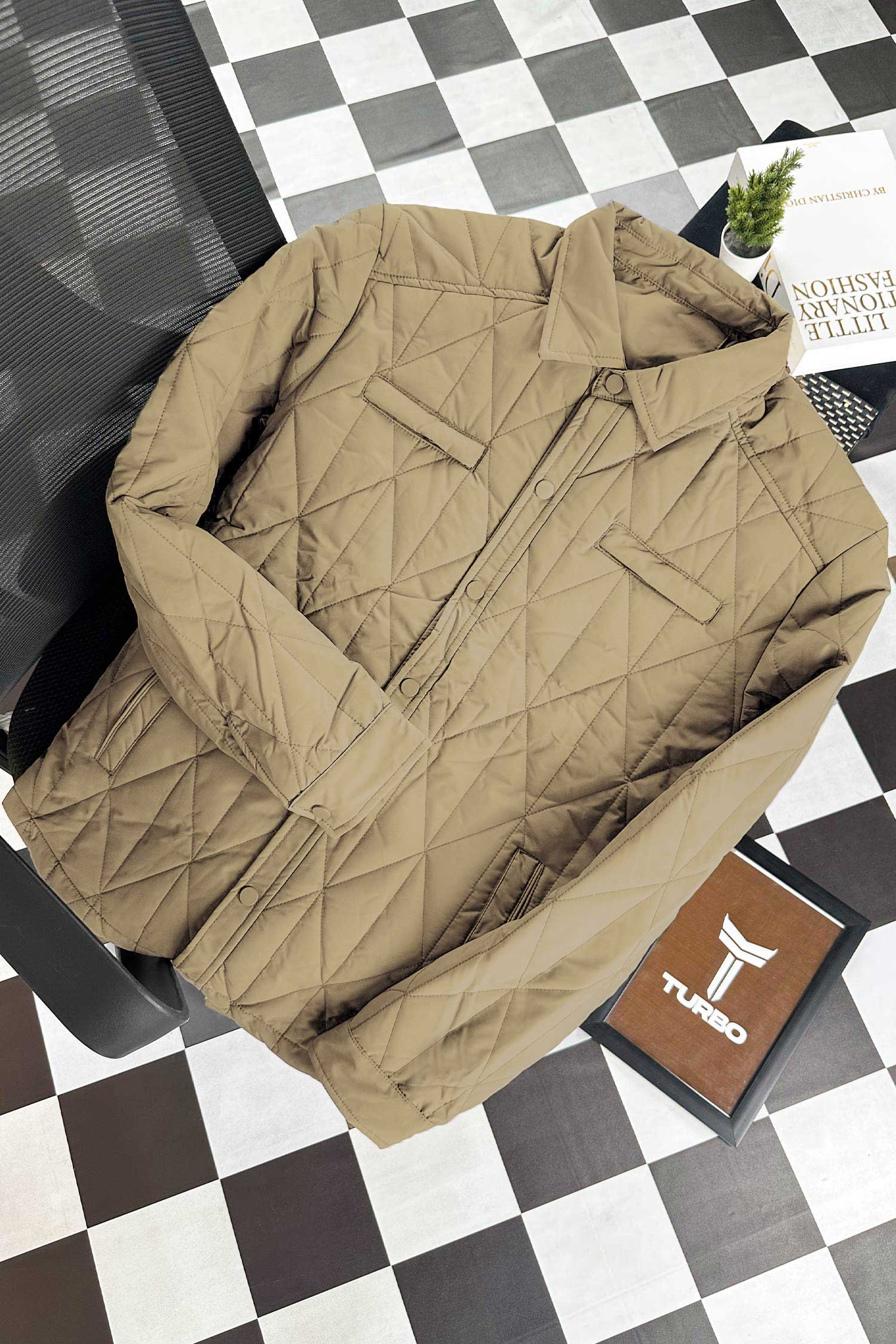 Resistant Diamond Quilted Collar Style Imported Puffer Jacket - Image 7
