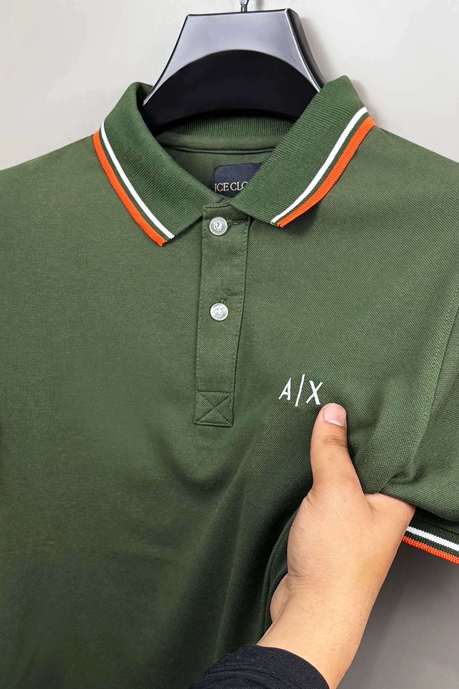 Armni Excnge Bold Heritage Men's Polo Shirt - Image 4