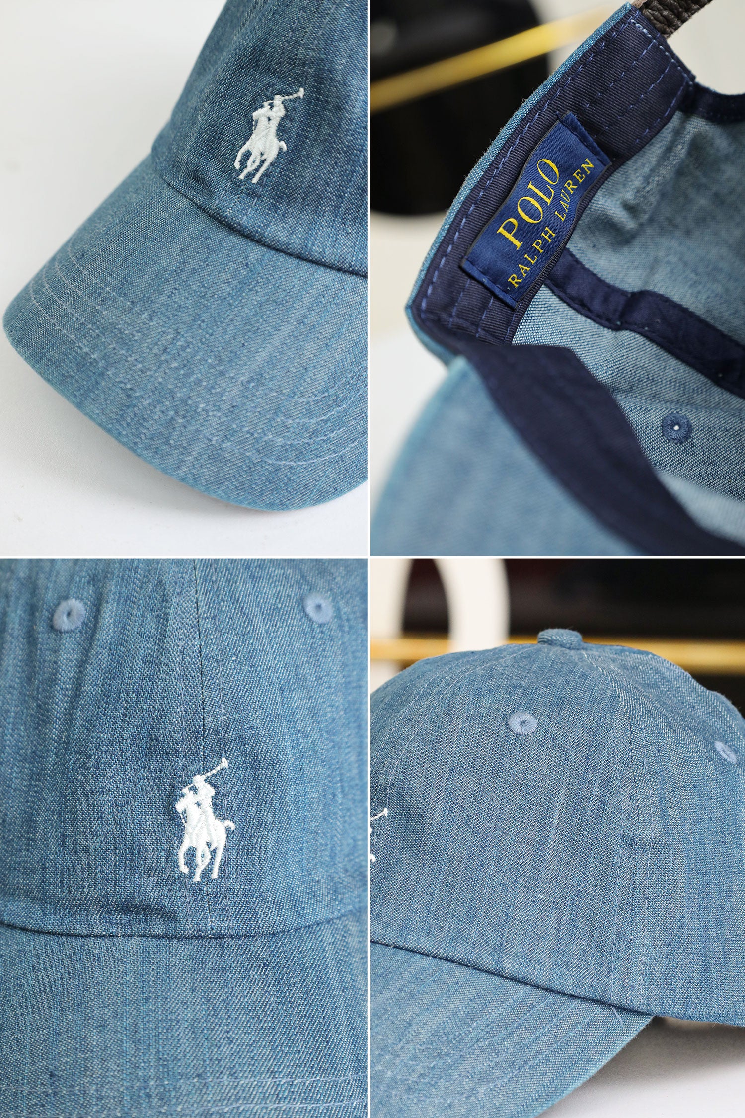 Rph Lren Polo Striped Oxford Imp Shamery Cotton Cap - Image 15
