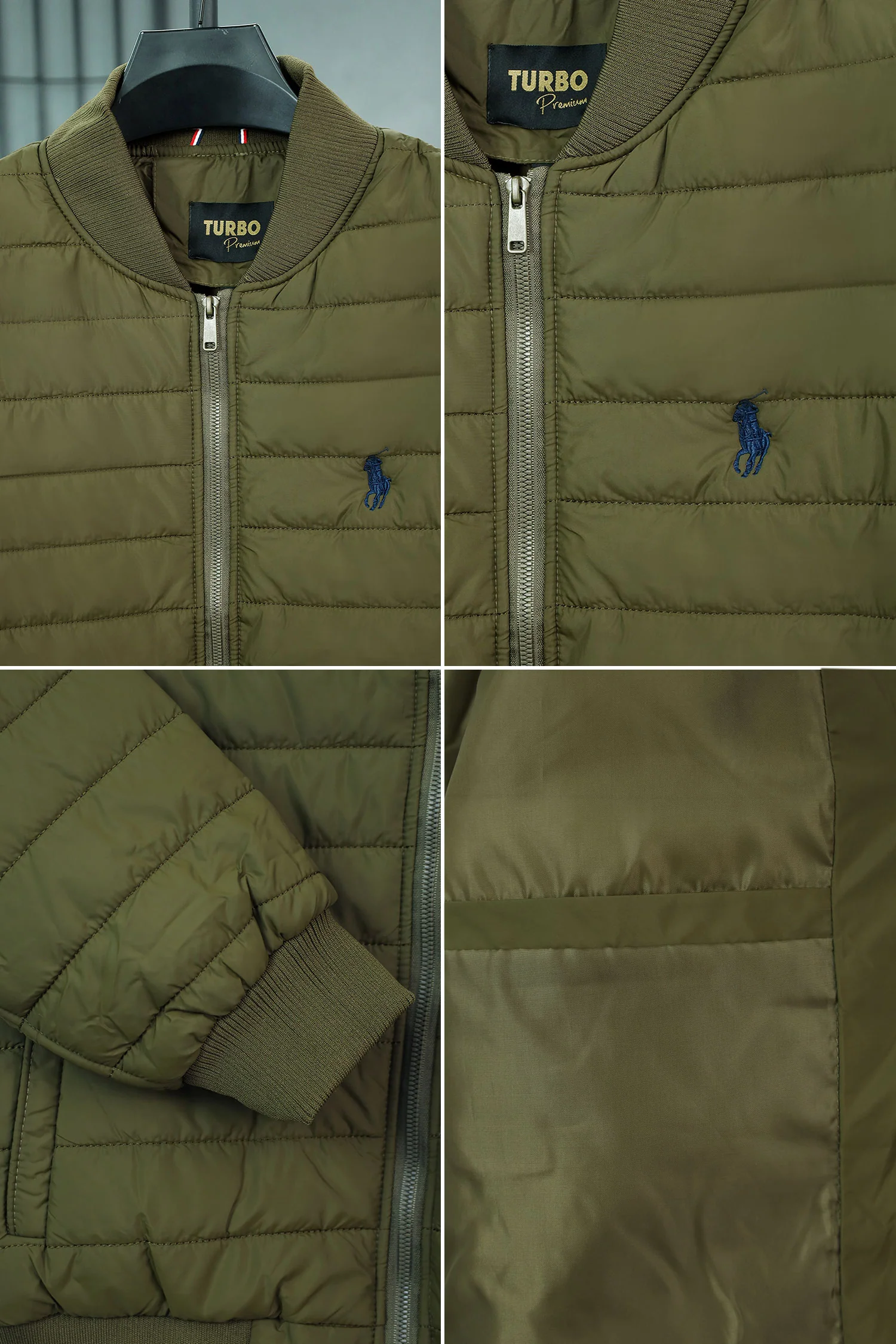Rph Lren PoloBest Padded Men's Imported Puffer Jacket In Olive Green - Image 4