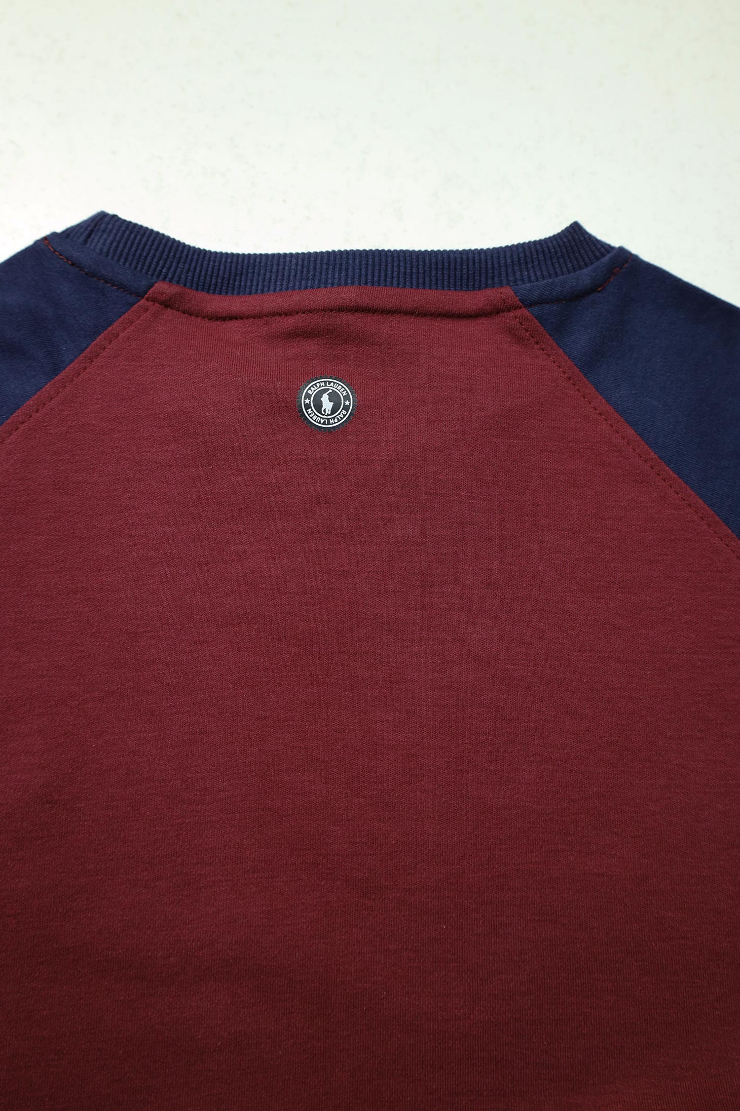Rph Lren Raglan Pullover Round Neck Imported Men's Sweatshirt In Maroon - Image 4