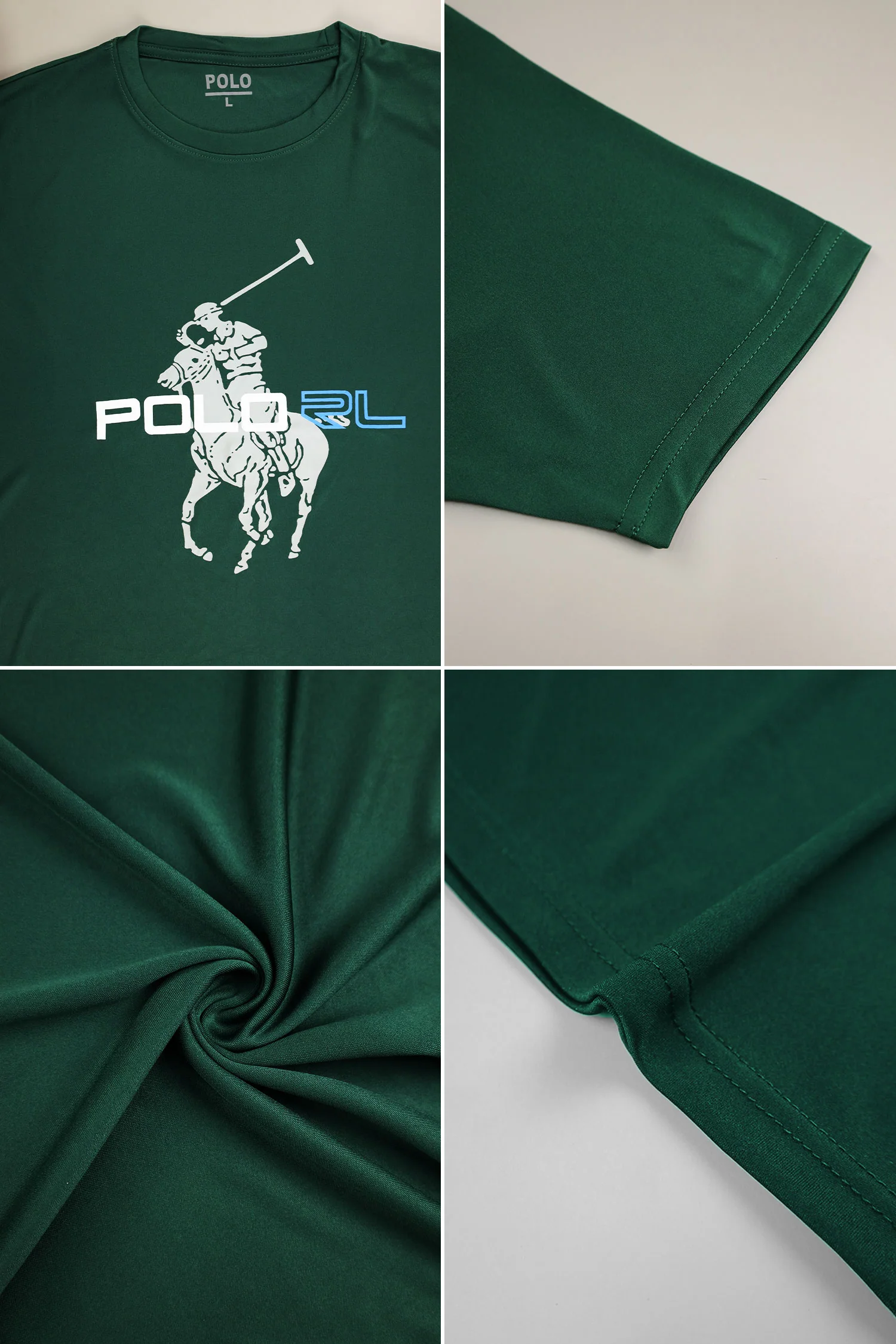 Rph Luren Signature Pony Men's Round Neck T-Shirt In Green - Image 3
