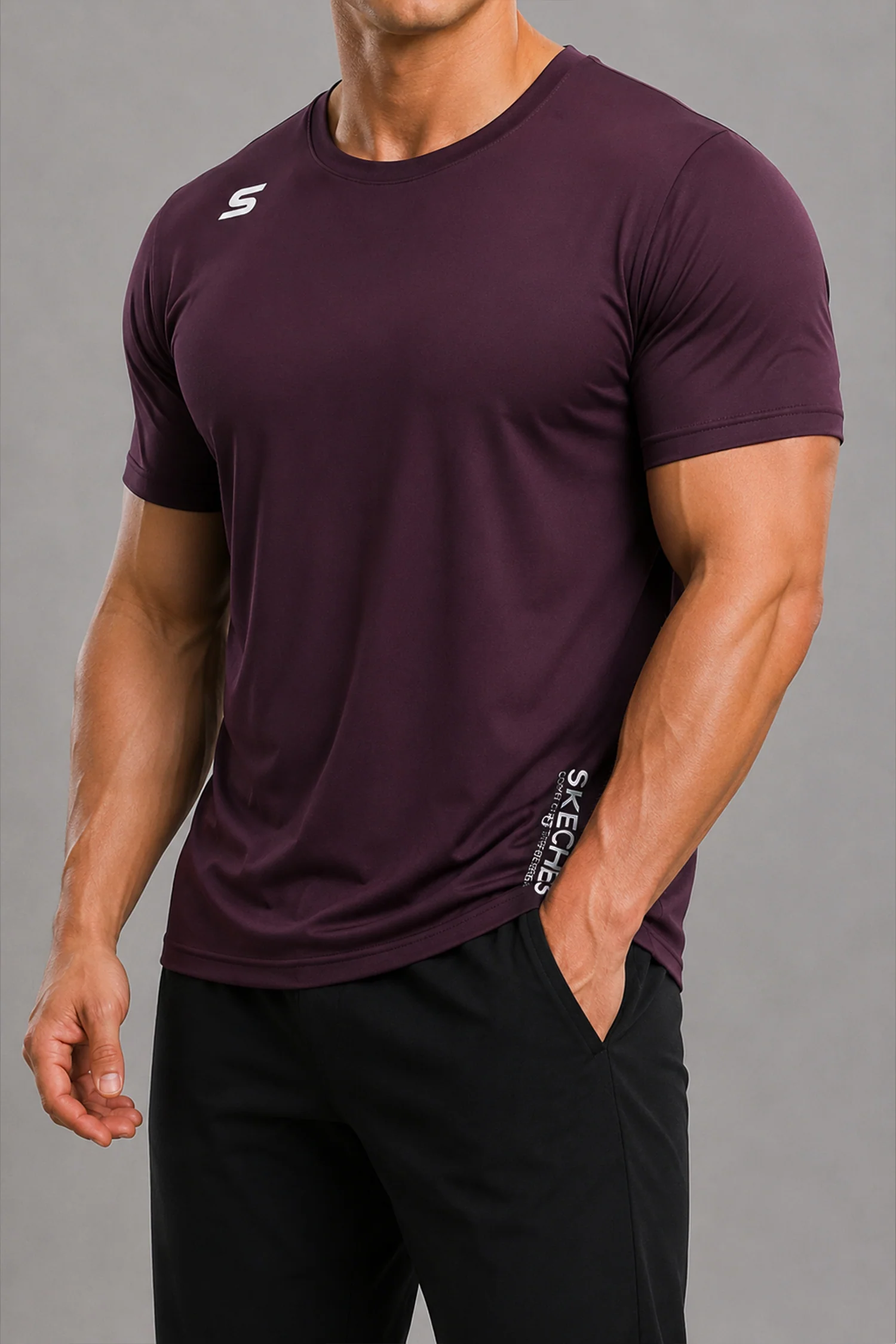 Skchr Breathable Sweat-Wicking Activewear Dry-Fit Tee - Image 4