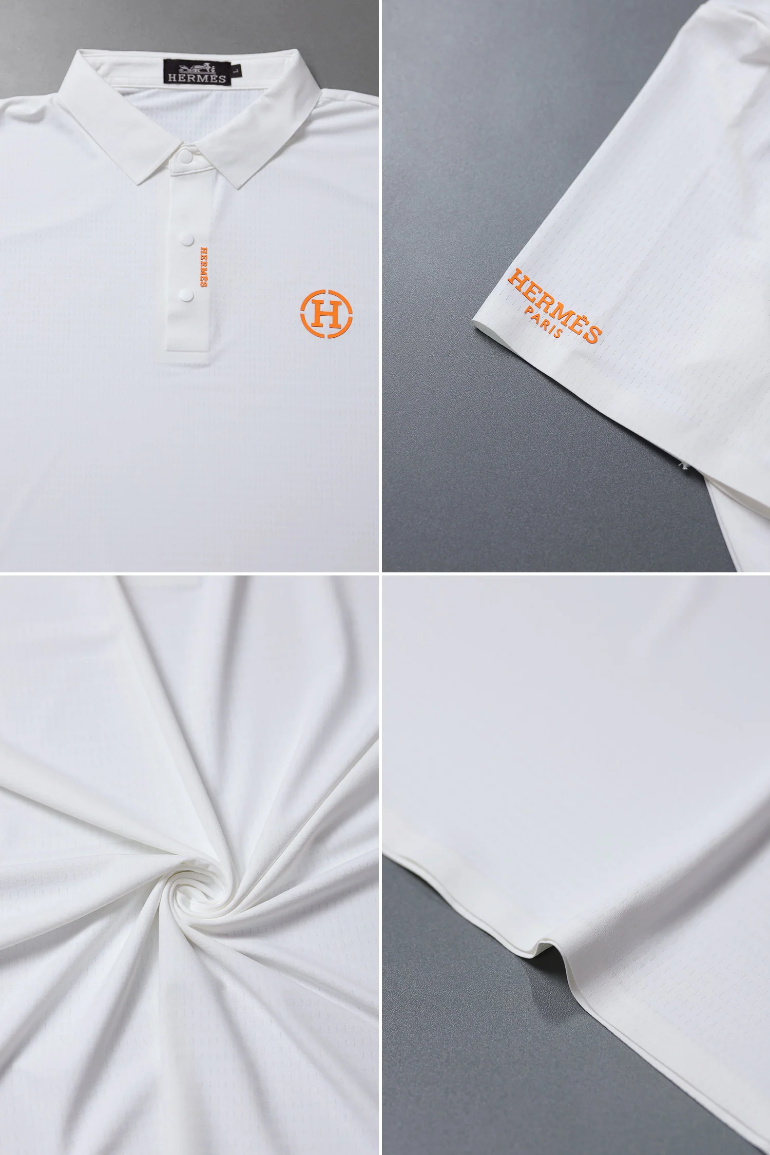 Hrms Orange Accent Logo Style Men's Polo Shirt - Image 12