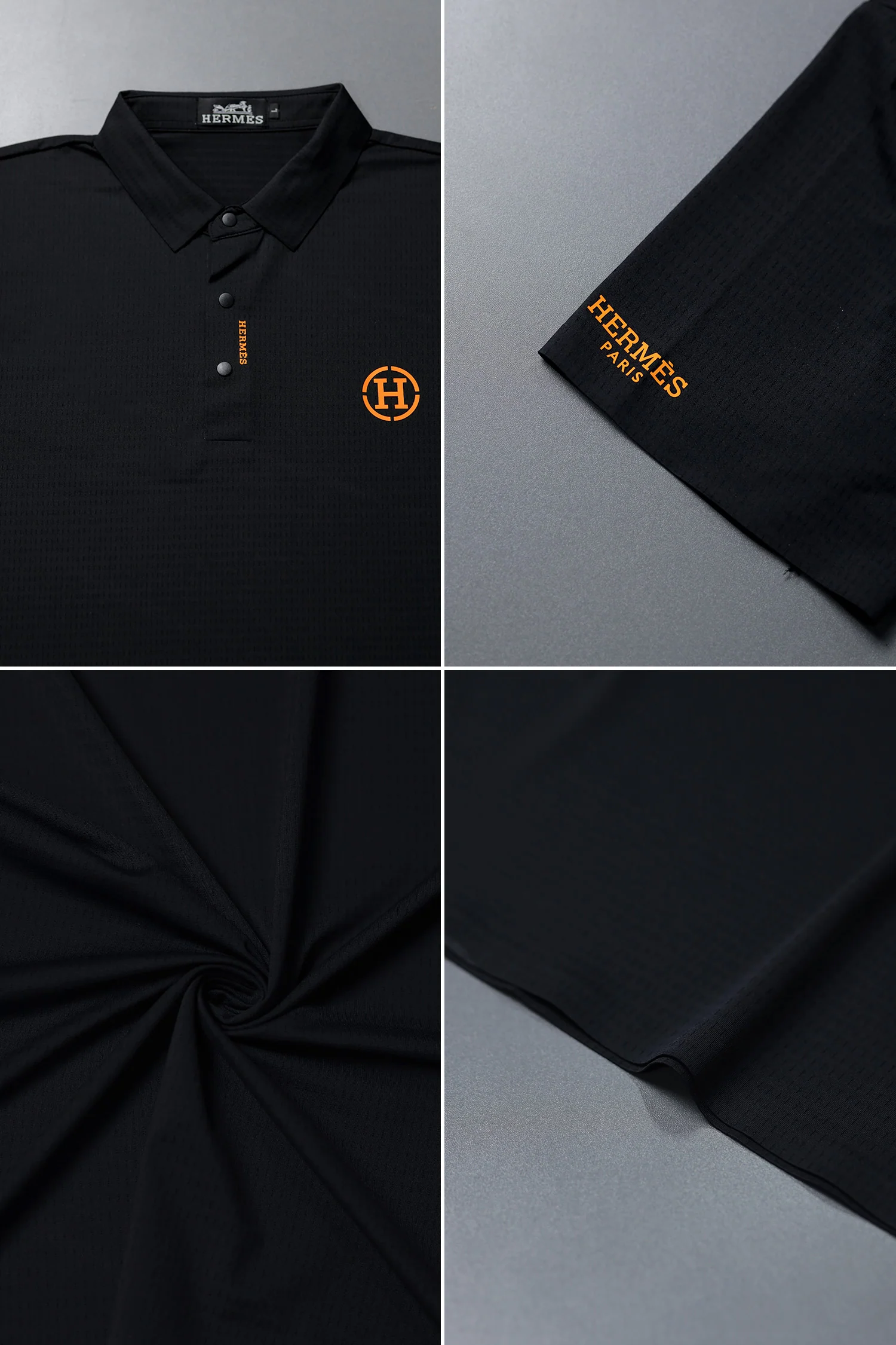 Hrms Orange Accent Logo Style Men's Polo Shirt - Image 9