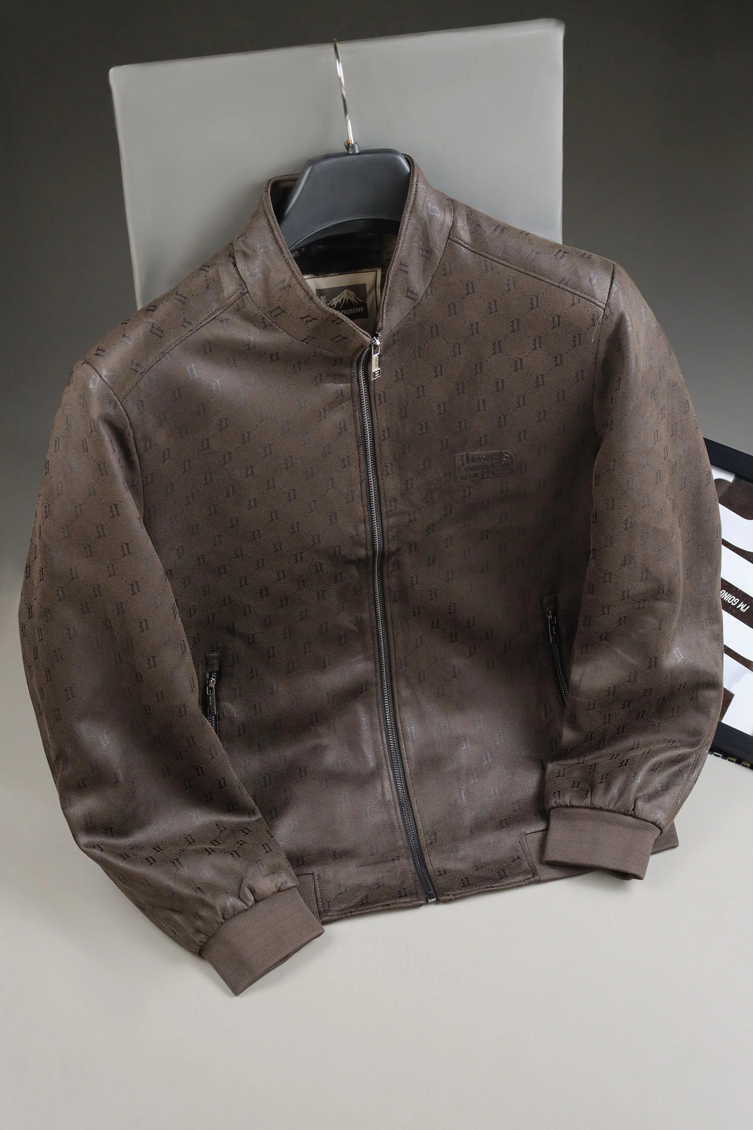 Splash FAV Textured Suede Leather Jacket - Image 5