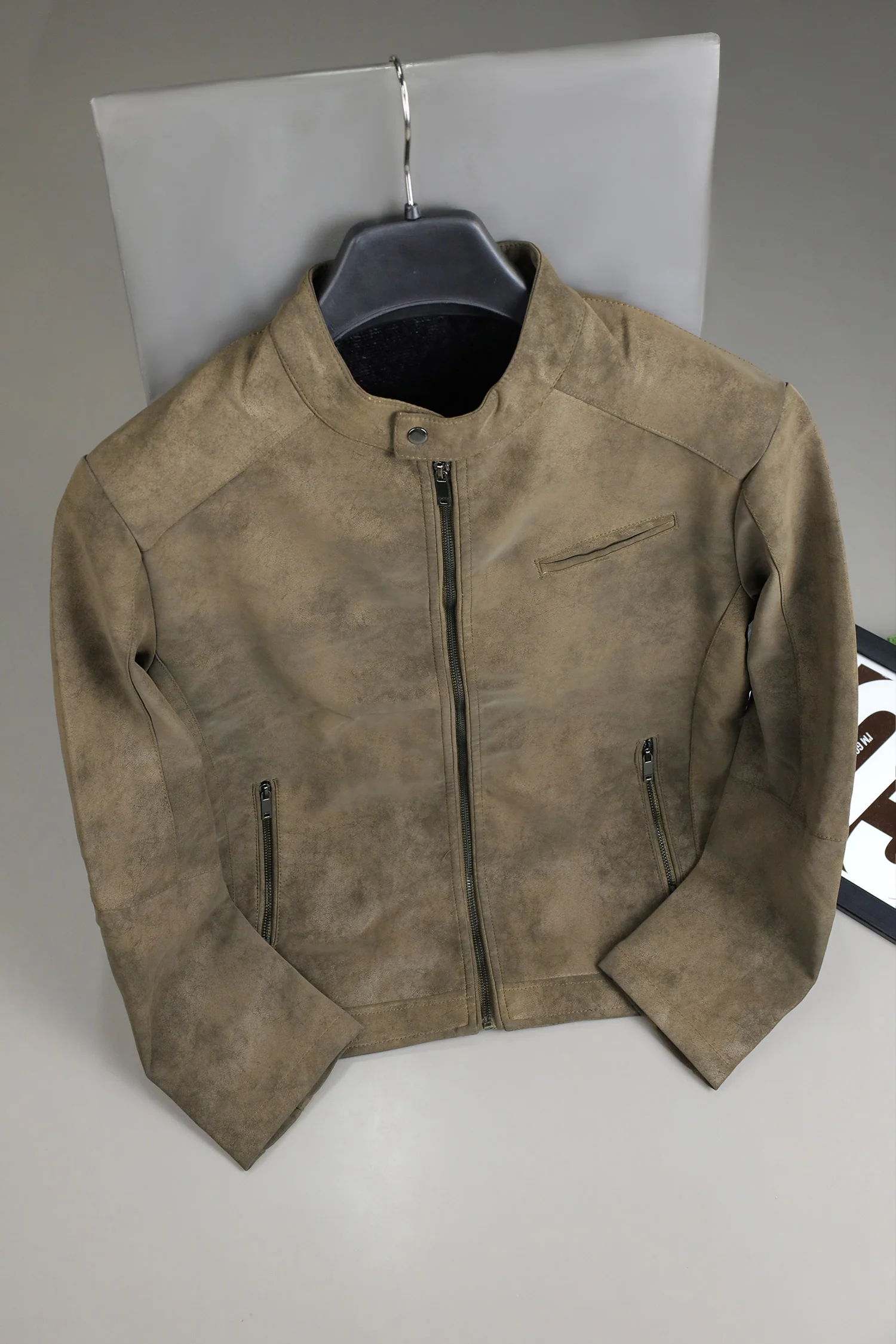 Men's Distressed Suede Leather Jacket - Image 7