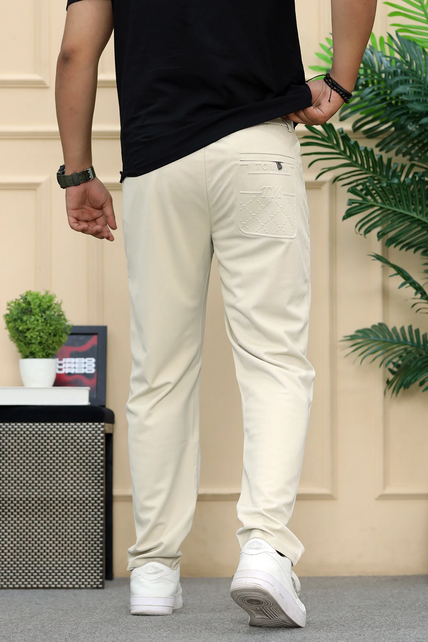 Tmmy Relax-Fit Imported Slim-Fit Trouser In Beige - Image 3