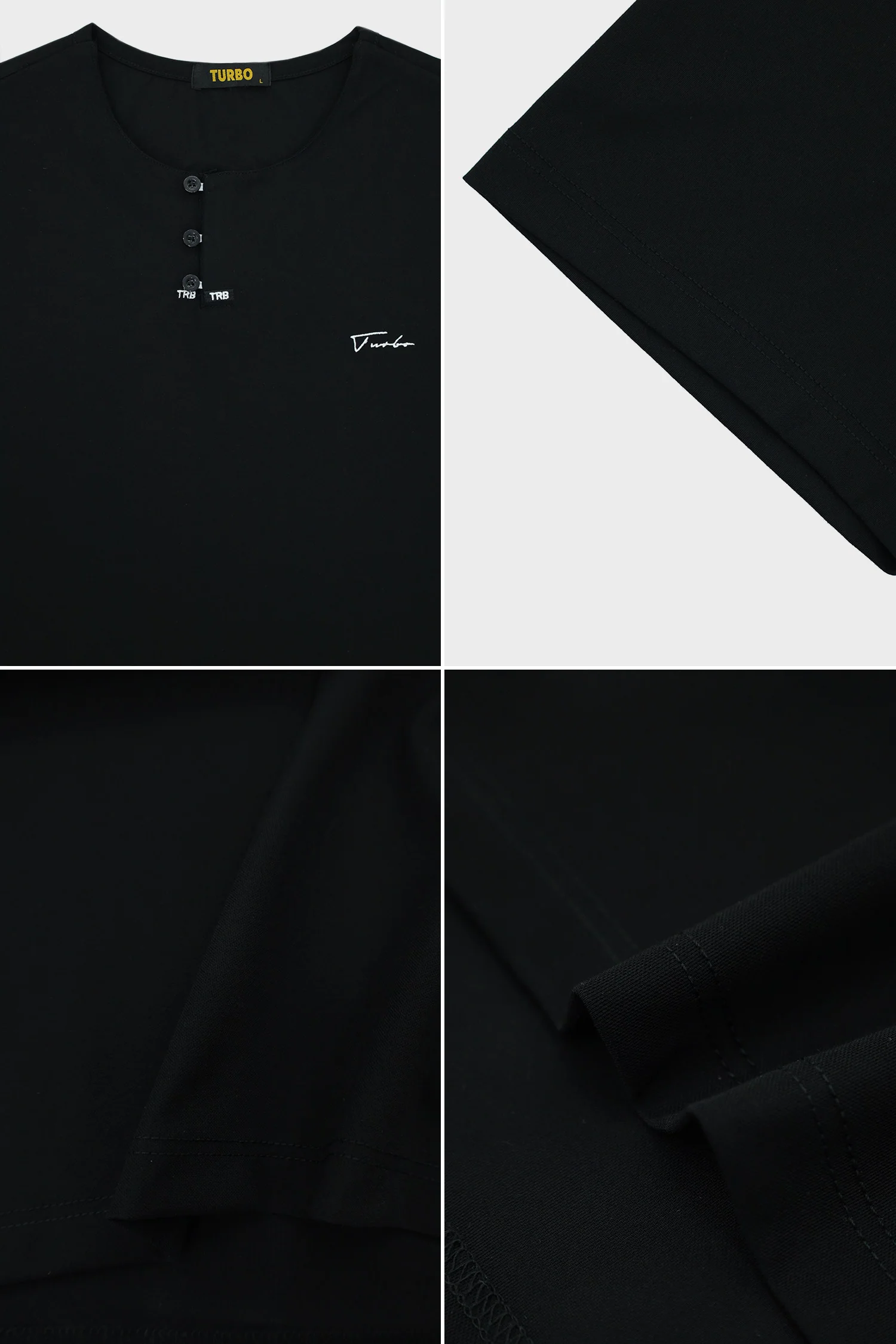 TRB Henley Neck Button Placket Men's Tee - Image 4
