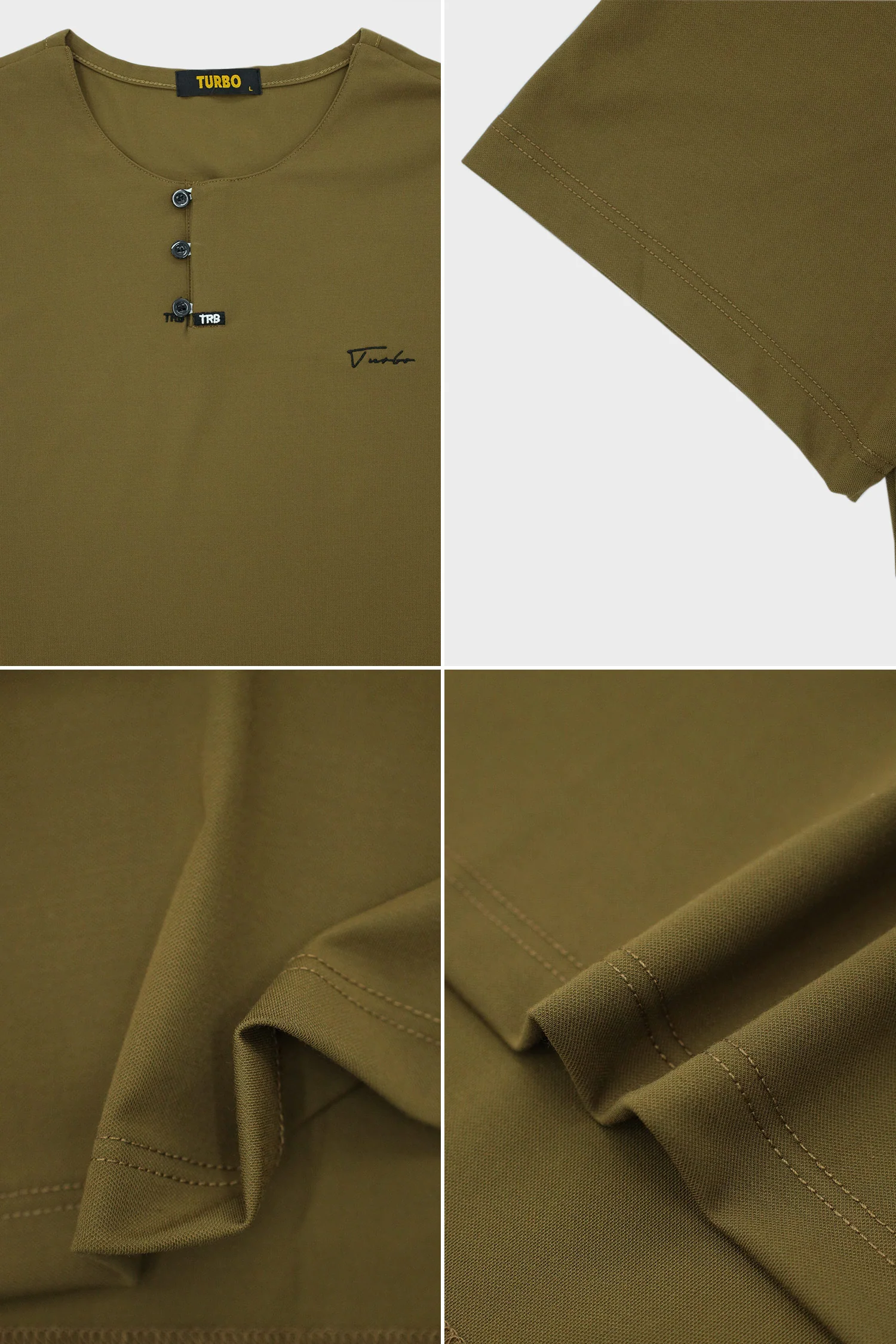 TRB Henley Neck Button Placket Men's Tee - Image 6