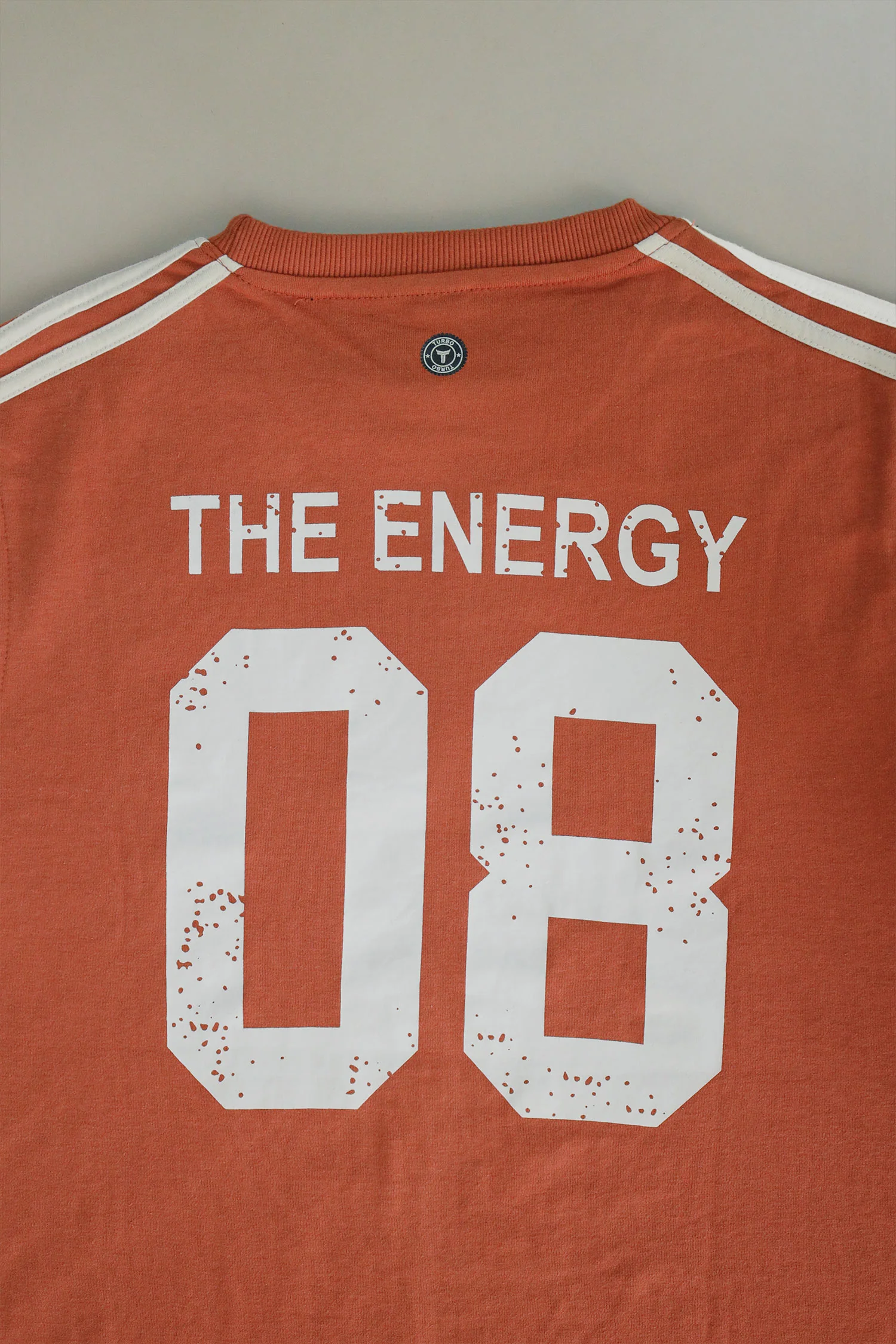 Turbo 3 Stripes Round Neck Men's Sweatshirt In Rust - Image 3