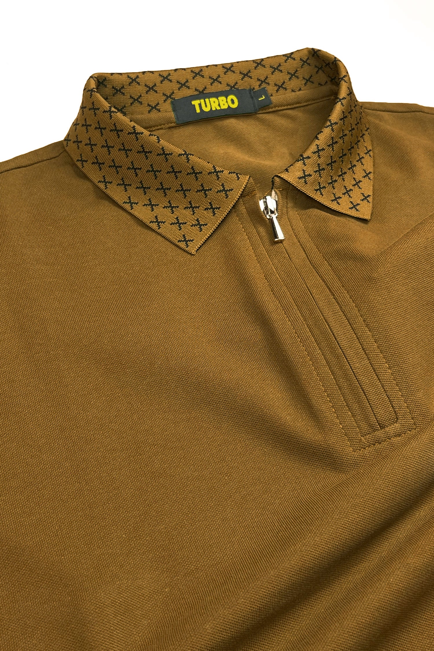 Turbo Abstract Zip Collar Men's Polo Shirt - Image 2
