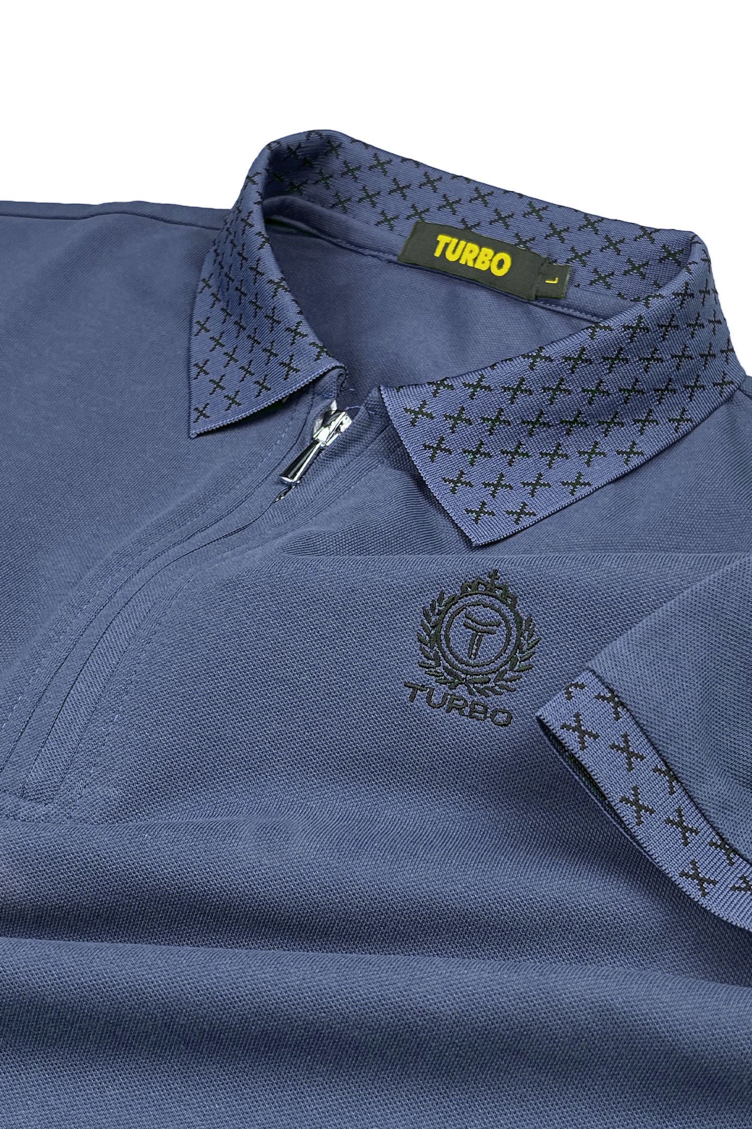 Turbo Abstract Zip Collar Men's Polo Shirt - Image 5