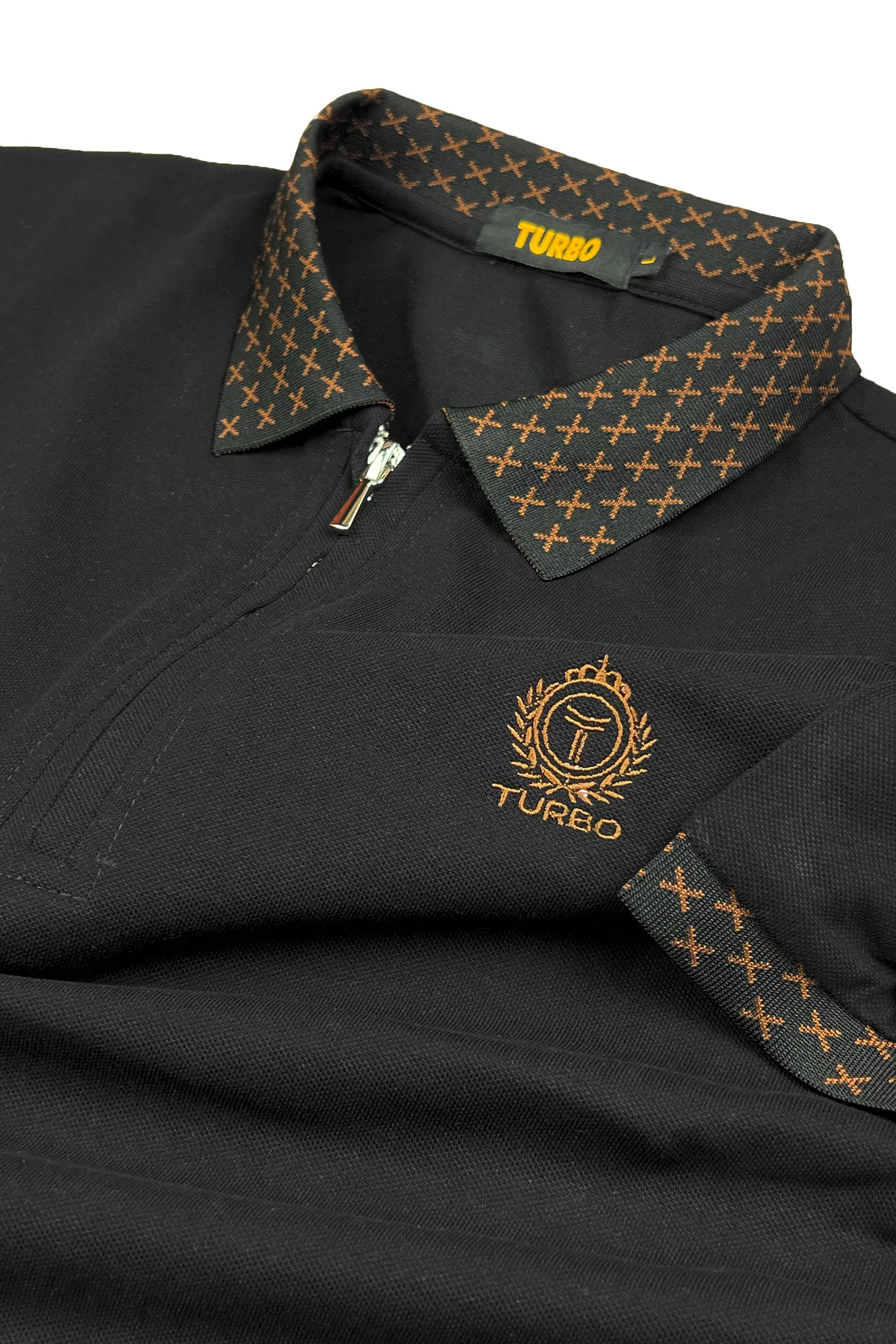 Turbo Abstract Zip Collar Men's Polo Shirt - Image 9