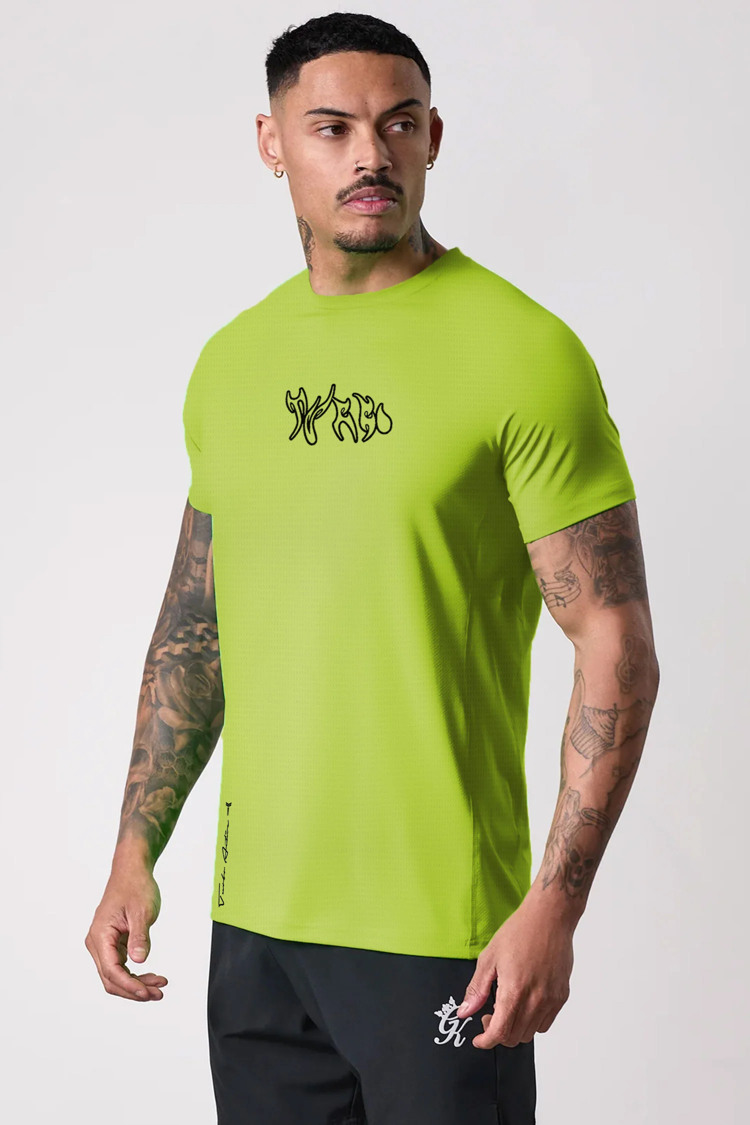 Turbo 'Action-Ready' Graphic Mesh Dry-Fit Tee In Parrot Green