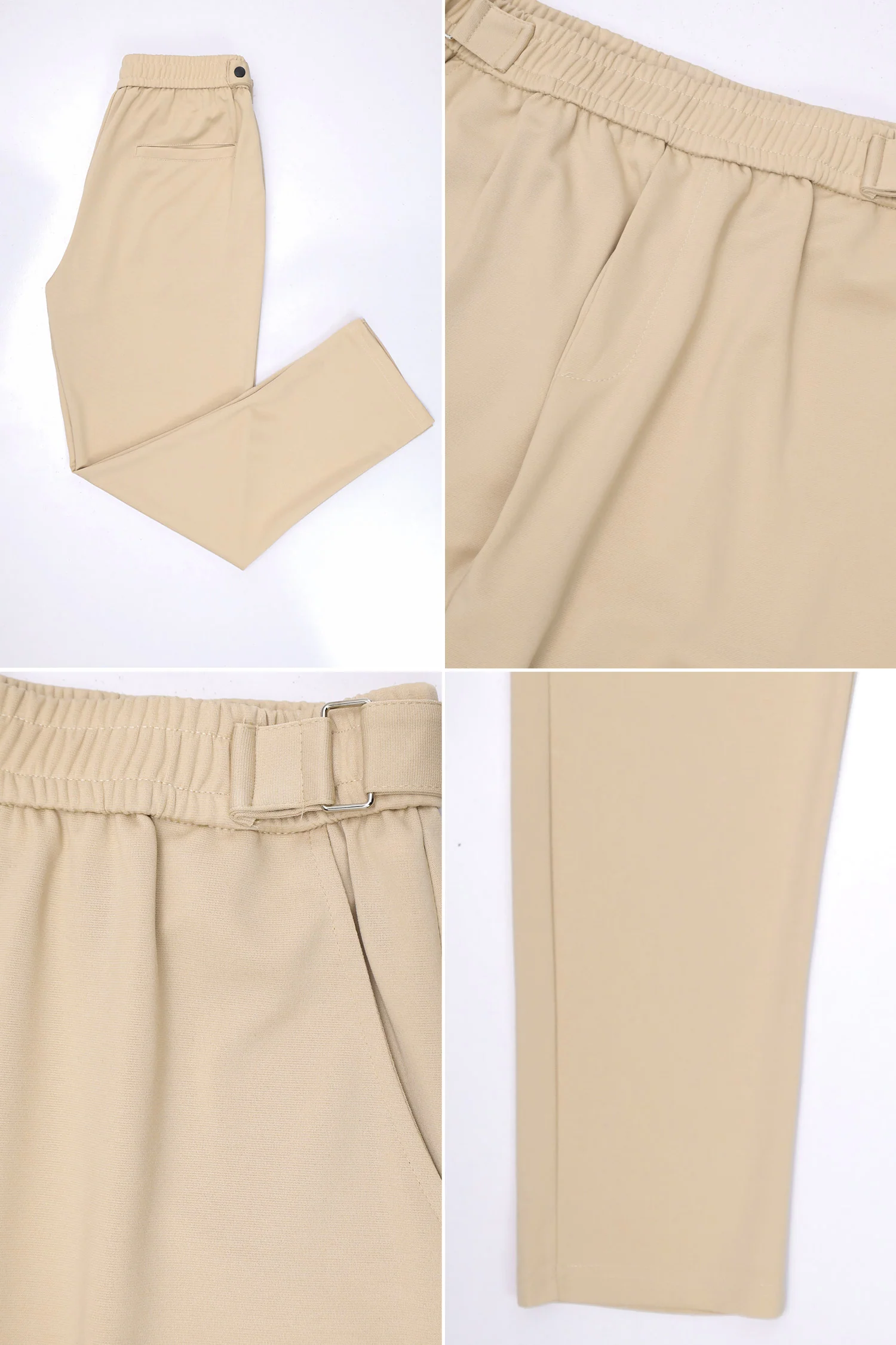 Turbo Adjustable Waist Chino Motif Trouser In Skin - Image 3