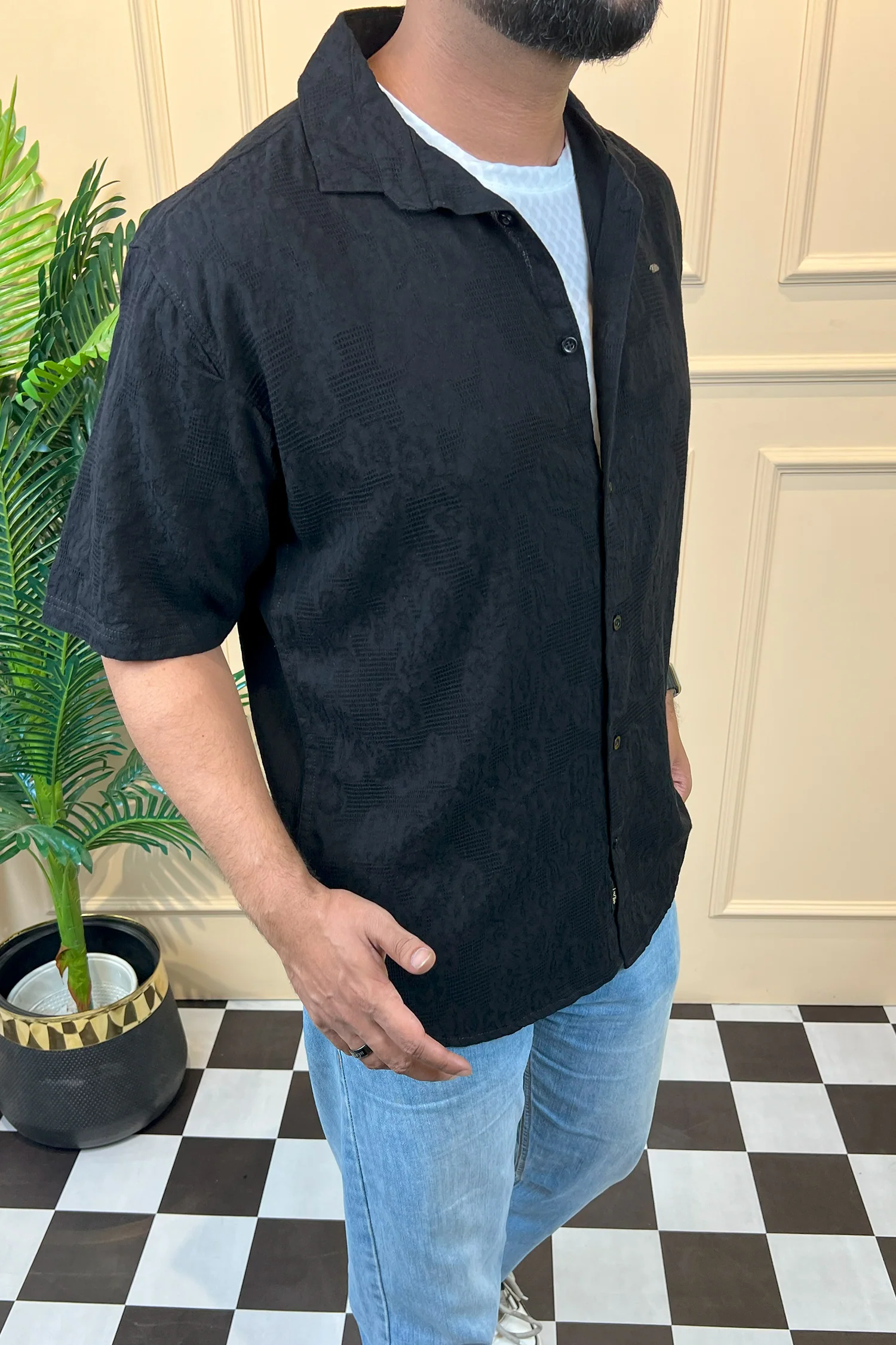 Turbo Artistic Touch Comfort Casual Shirt In Black - Image 3