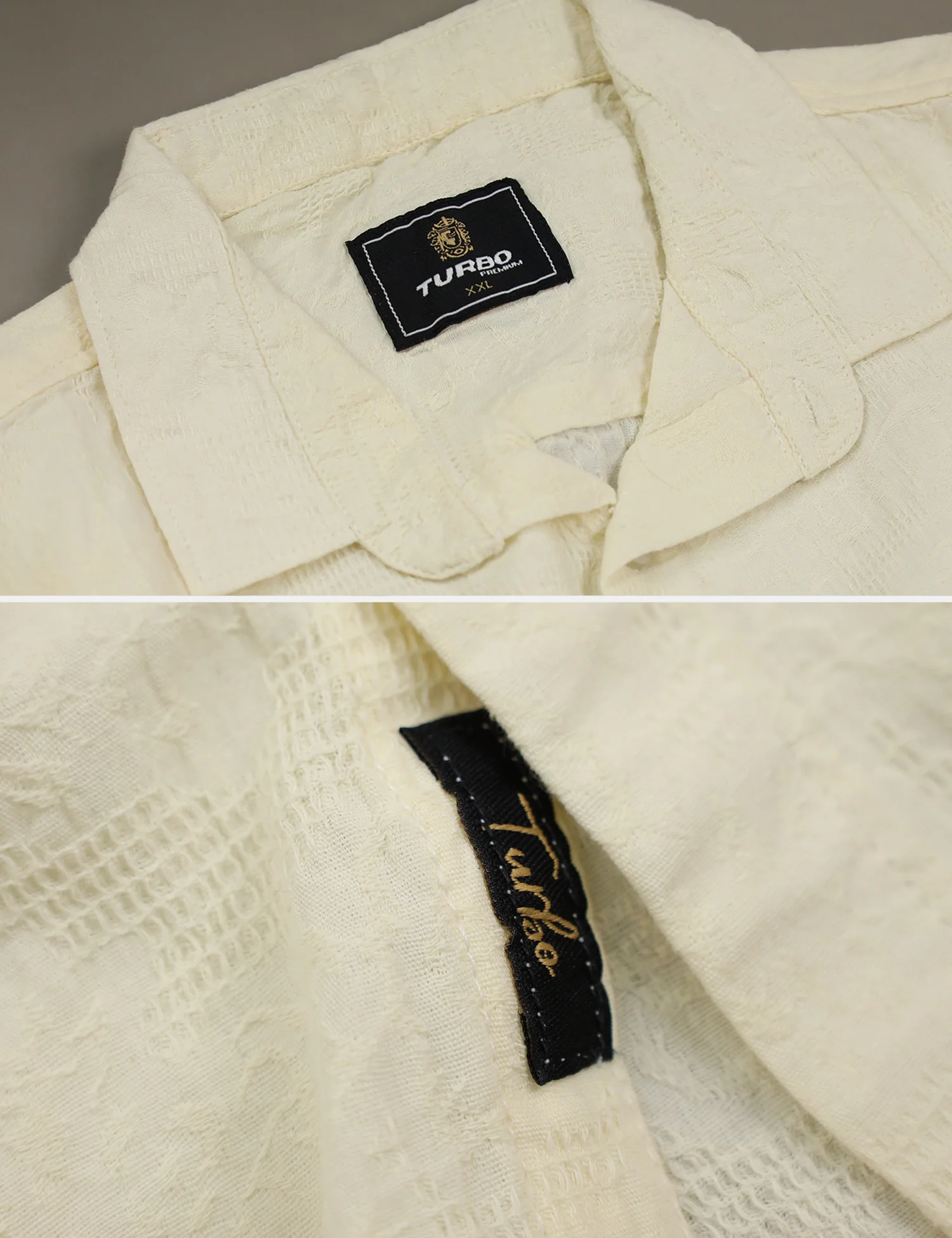Turbo Artistic Touch Comfort Casual Shirt In Cream - Image 3