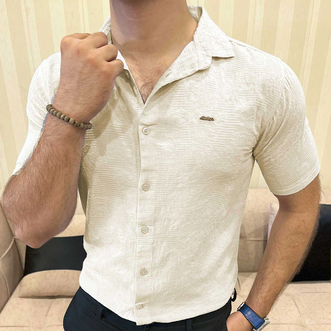 Turbo Artistic Touch Comfort Casual Shirt In Cream - Image 2