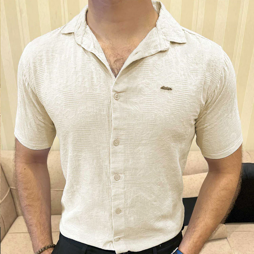 Turbo Artistic Touch Comfort Casual Shirt In Cream - Image 4