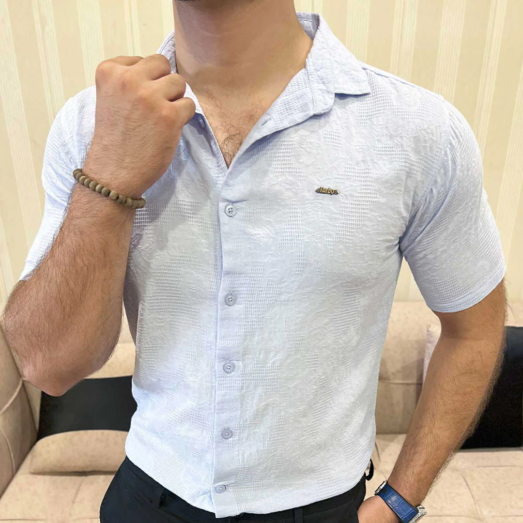 Turbo Artistic Touch Comfort Casual Shirt In Light Blue - Image 2