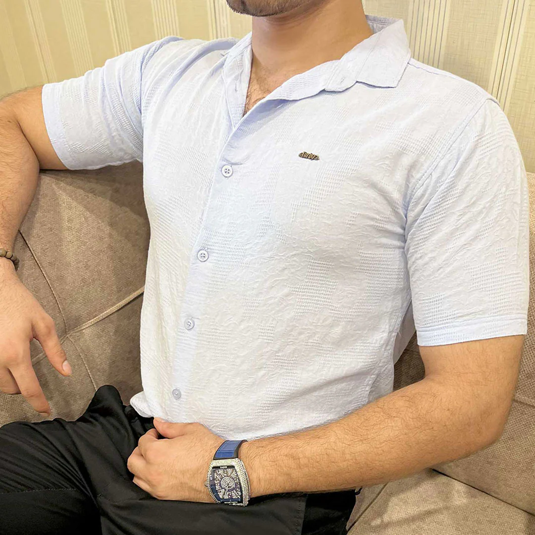 Turbo Artistic Touch Comfort Casual Shirt In Light Blue - Image 3
