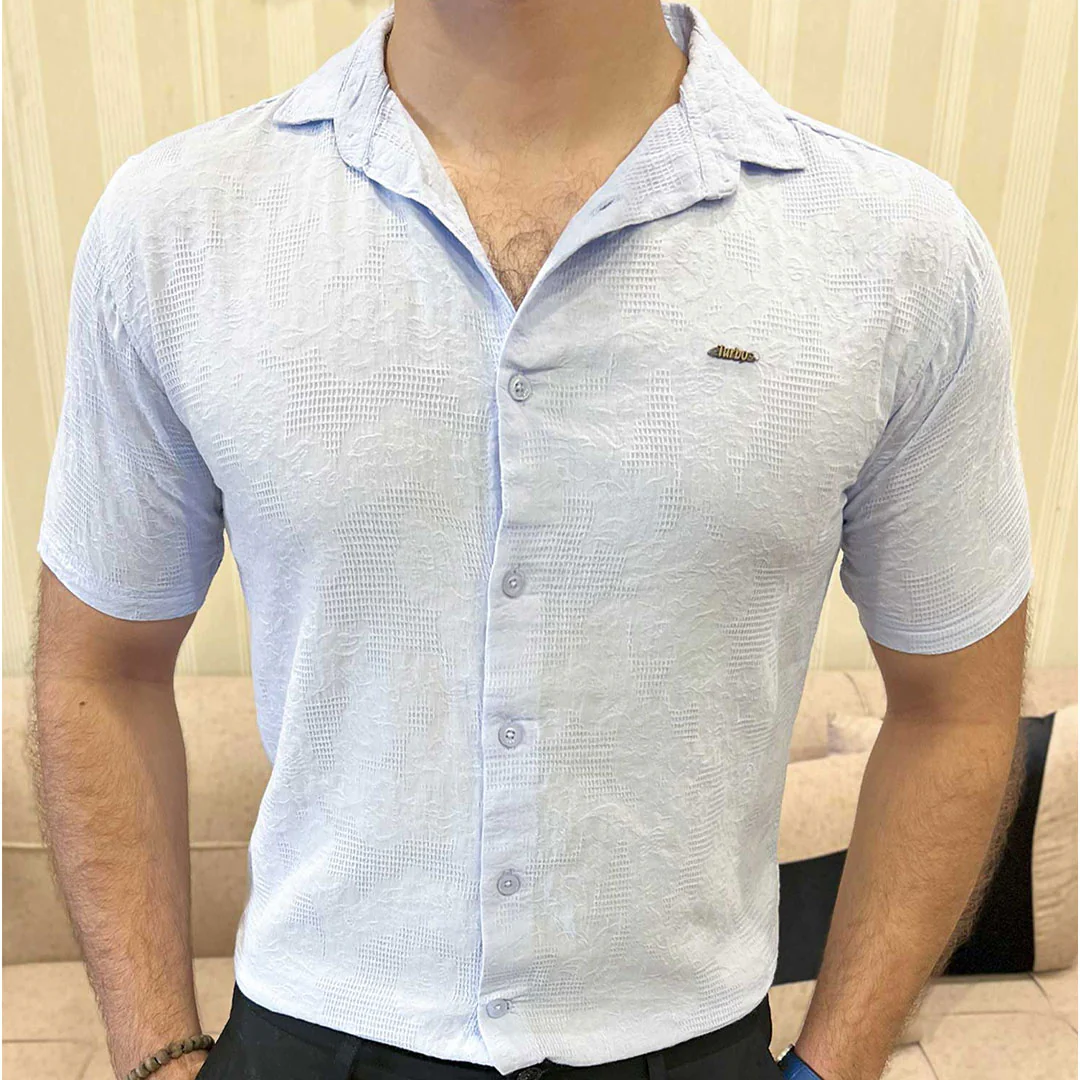 Turbo Artistic Touch Comfort Casual Shirt In Light Blue - Image 4
