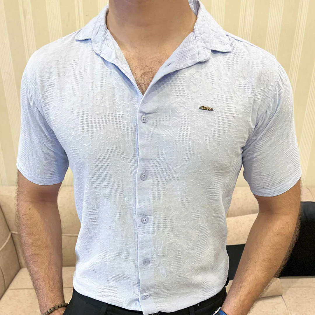 Turbo Artistic Touch Comfort Casual Shirt In Light Blue - Image 5