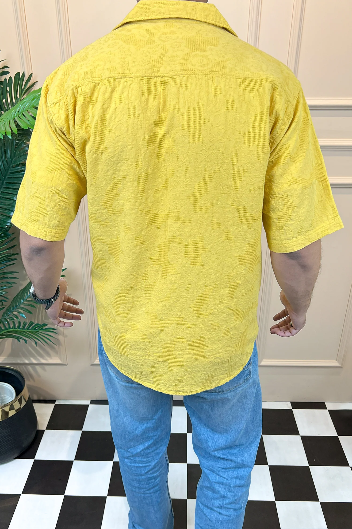 Turbo Artistic Touch Comfort Casual Shirt In Mustard Yellow - Image 4
