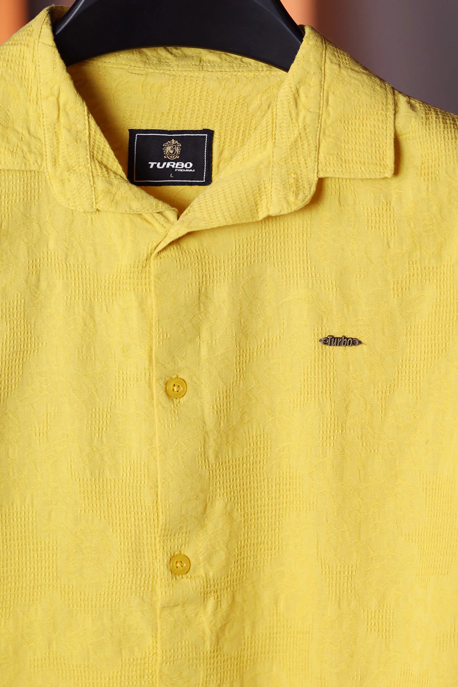 Turbo Artistic Touch Comfort Casual Shirt In Mustard Yellow - Image 2