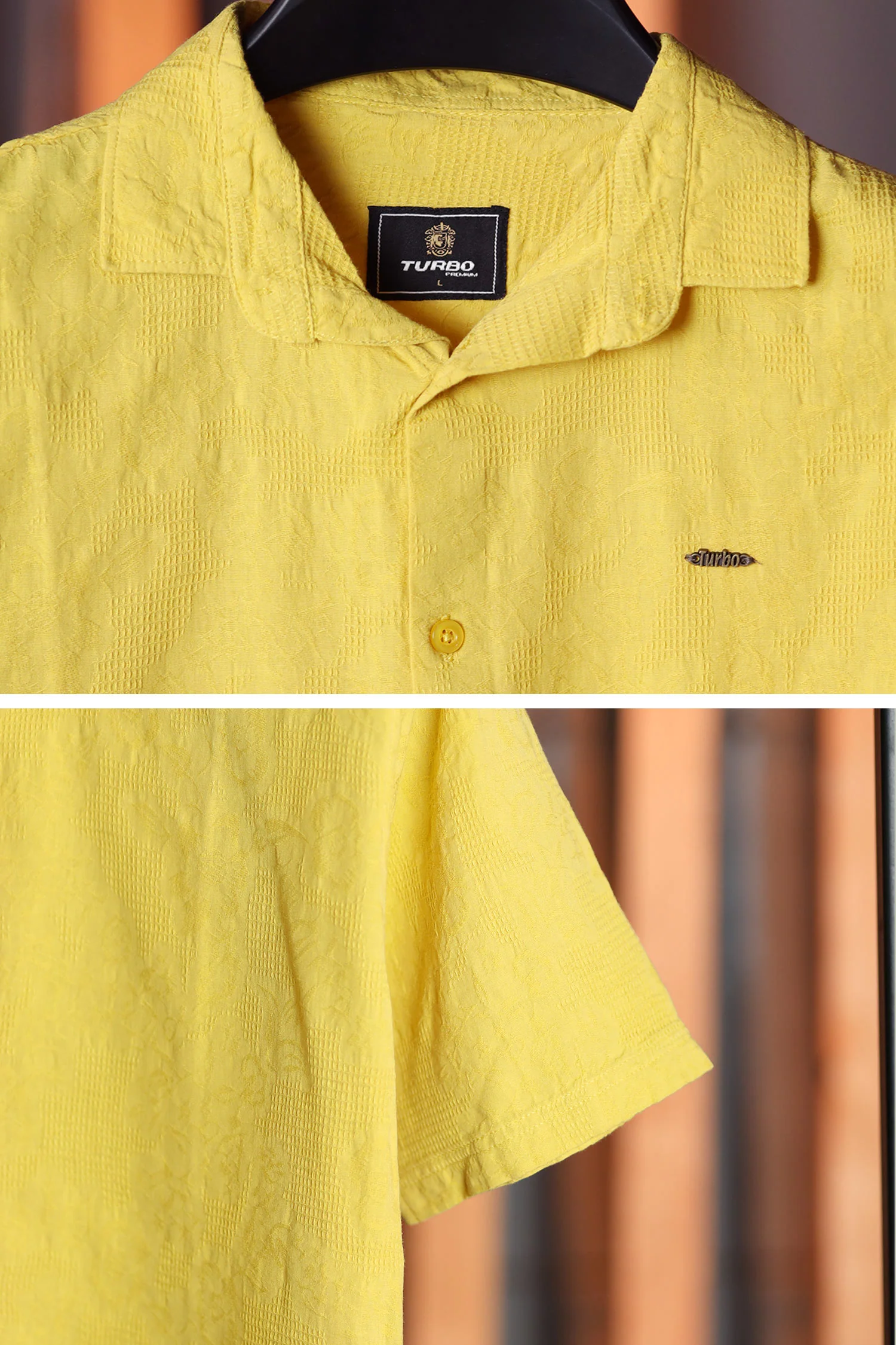 Turbo Artistic Touch Comfort Casual Shirt In Mustard Yellow - Image 3