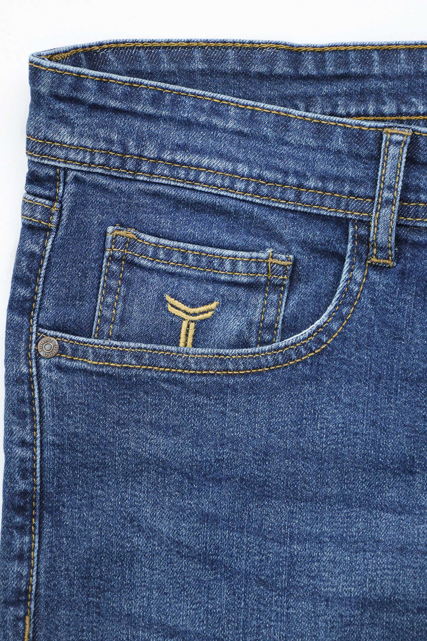 Turbo 'Asphalt' Rider Flex Slim Fit Jeans In Navy Blue - Image 5