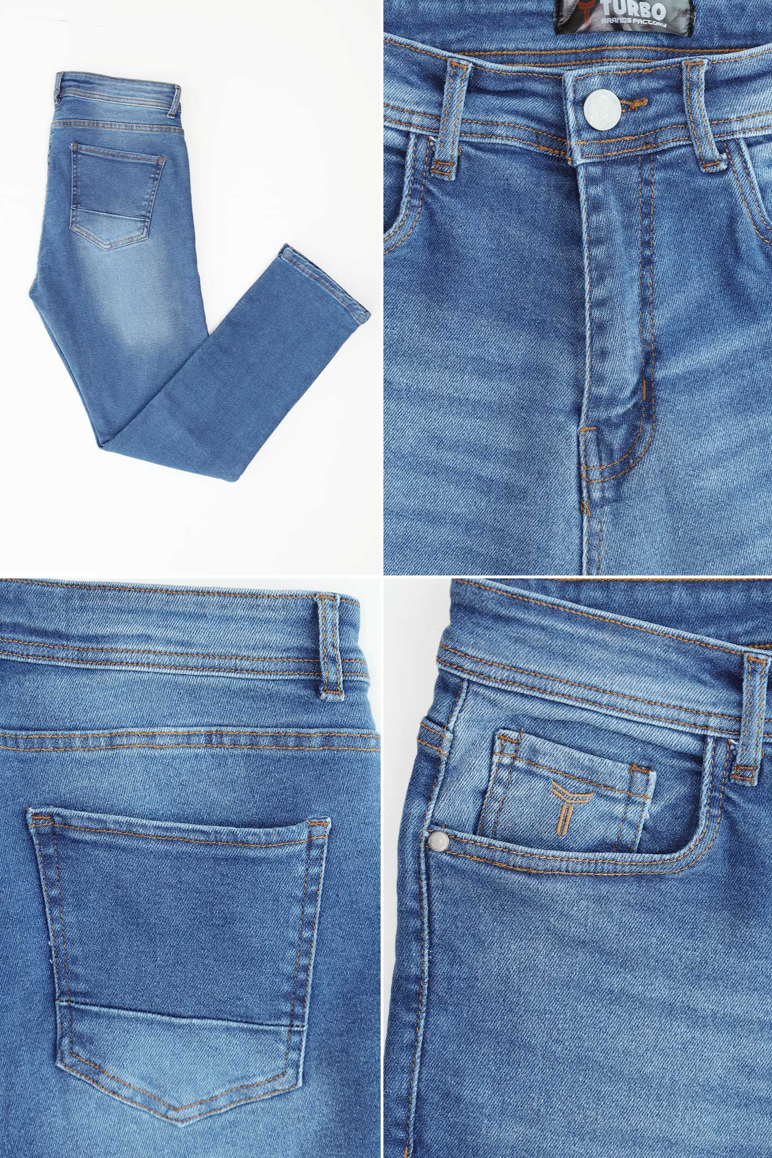 Turbo Axis Core Essential Slim Fit Jeans In Blue - Image 4