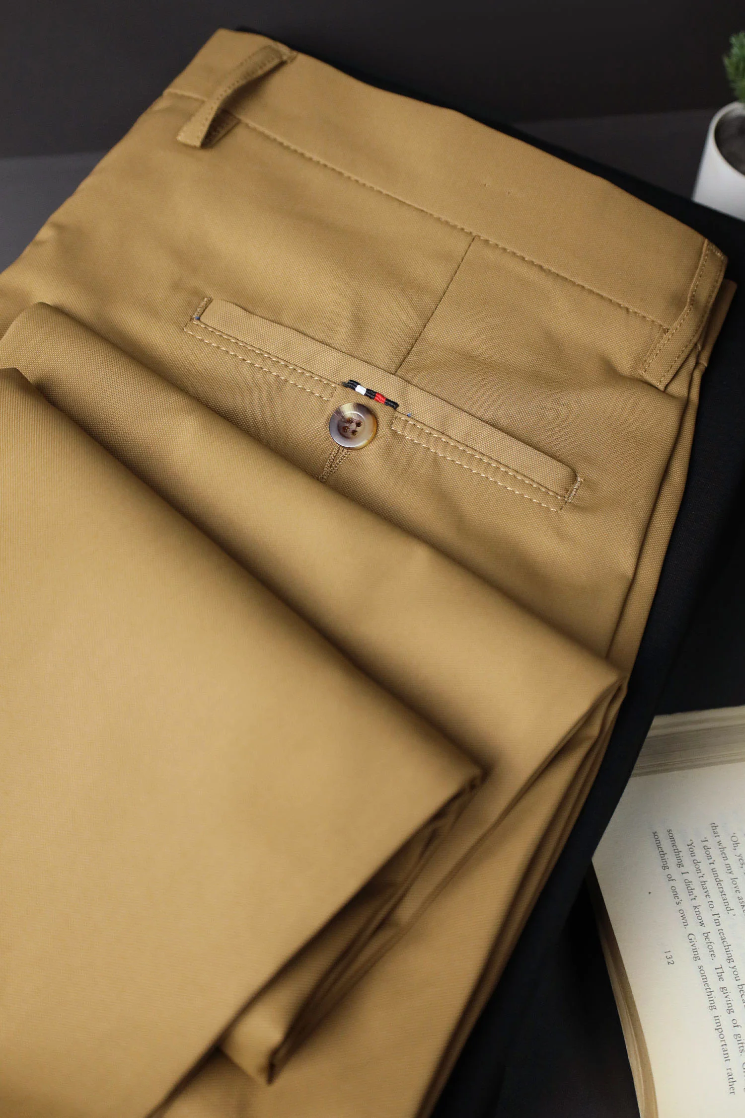 Turbo Axis Intelli-Drape Refined Fit Twil Cotton Pent In Camel - Image 5