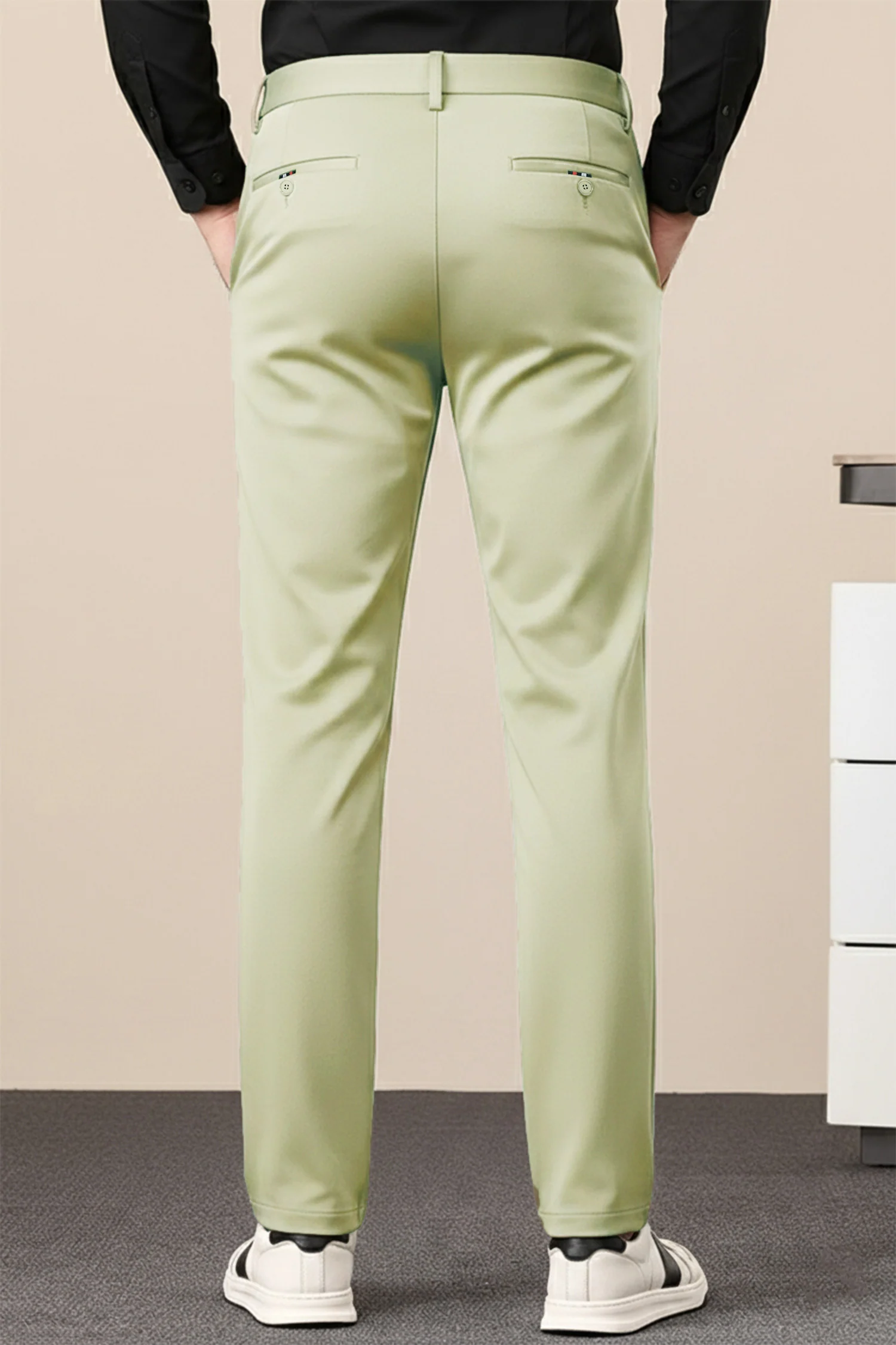 Turbo Axis Intelli-Drape Refined Fit Twil Cotton Pent In Moss Green - Image 2
