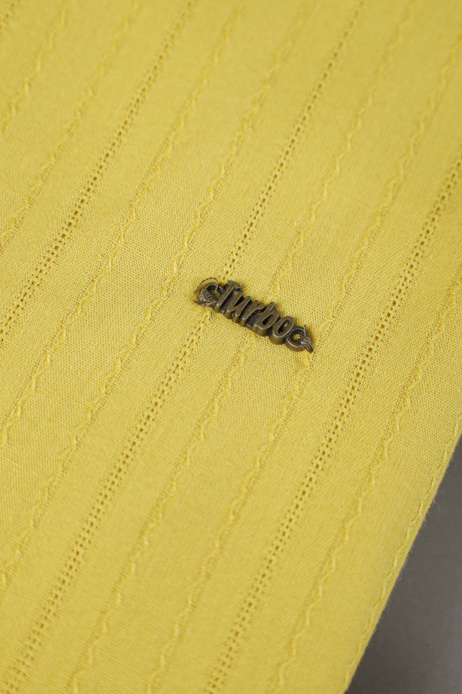 Turbo Billy Textured Knit Long Sleeve Cotton Casual Shirt In Yellow - Image 5