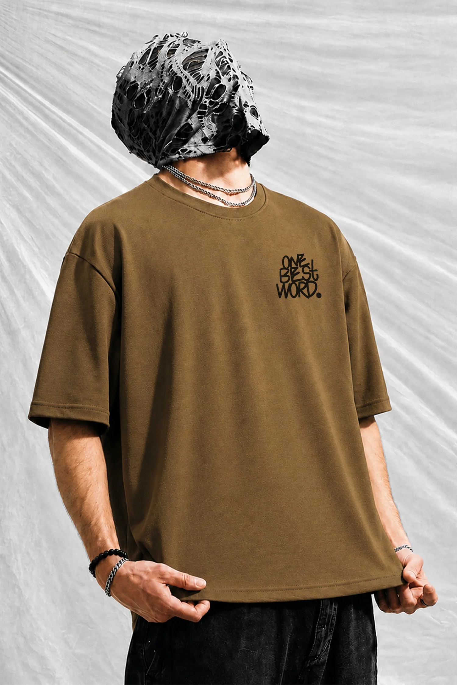 Turbo Bold Culture Men's Oversize Tee In Brown - Image 3