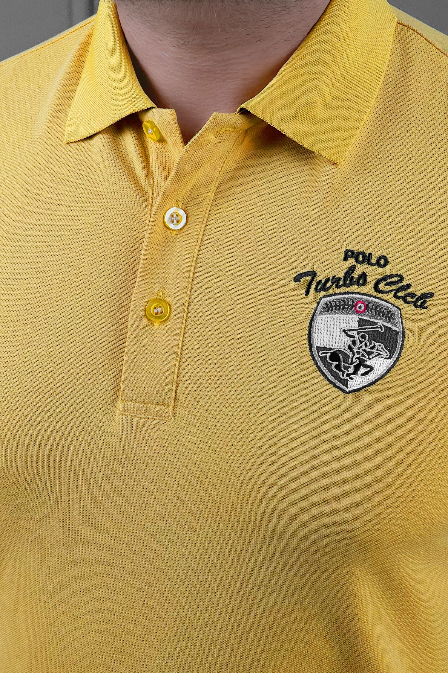 Turbo Bostn Cltics Team Men's Polo Shirt In Mustard Yellow - Image 3