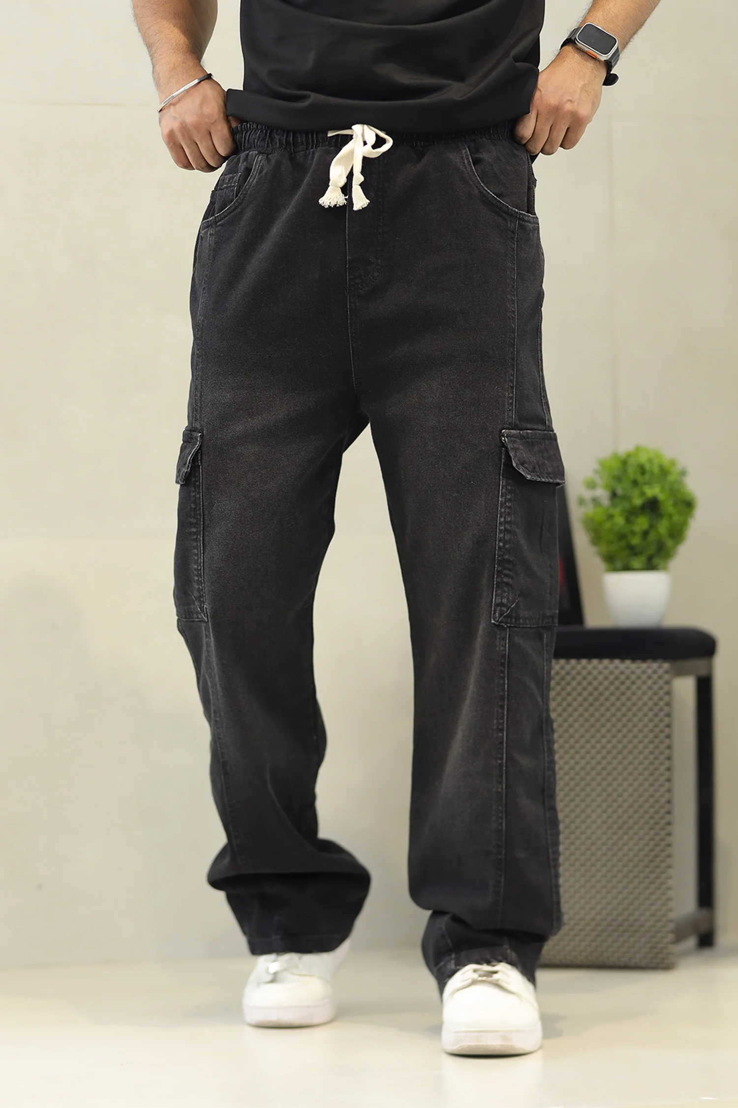 Turbo Cargo Fit Denim Baggy Jeans - Image 10