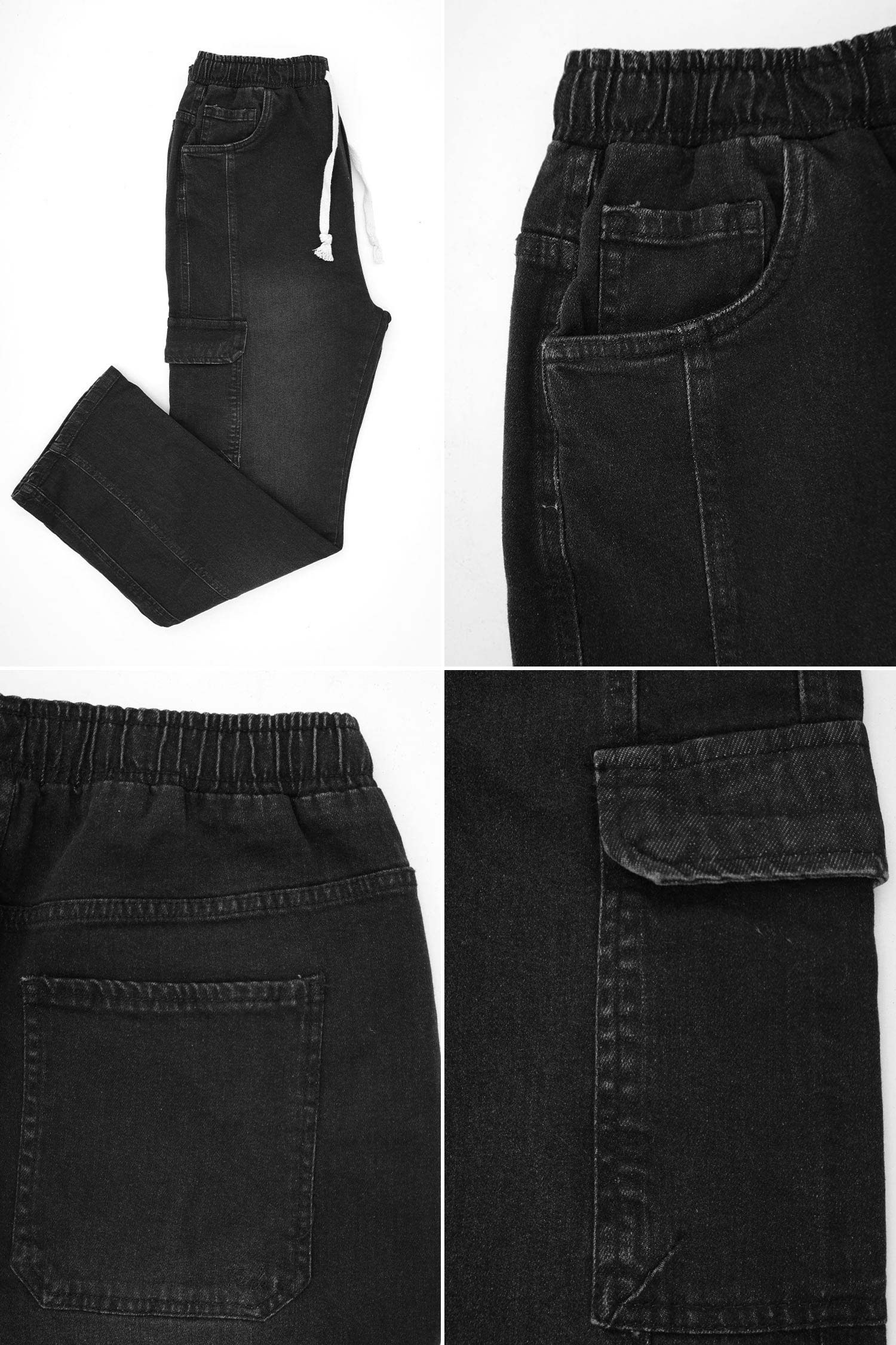Turbo Cargo Fit Denim Baggy Jeans - Image 14